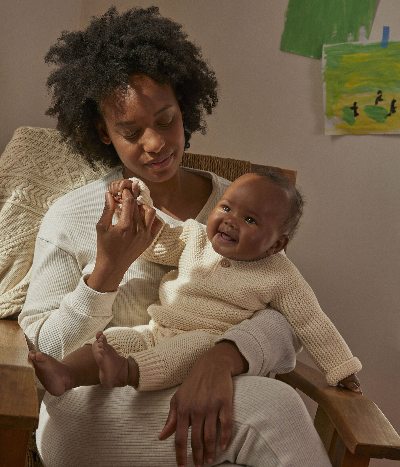 Ensemble 2 pièces bébé en tricot en coton