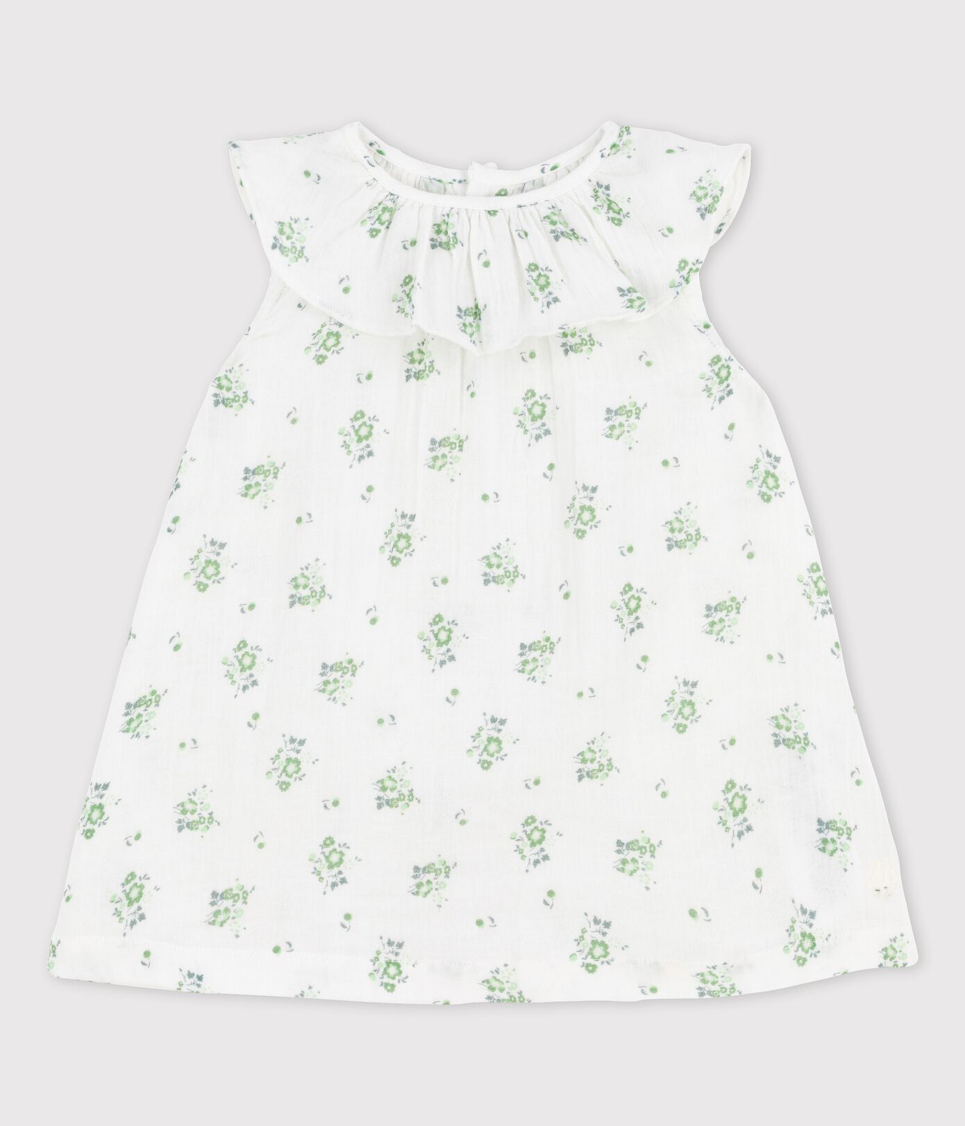 Robe manches courtes imprimé fleuri en gaze de coton bio bébé