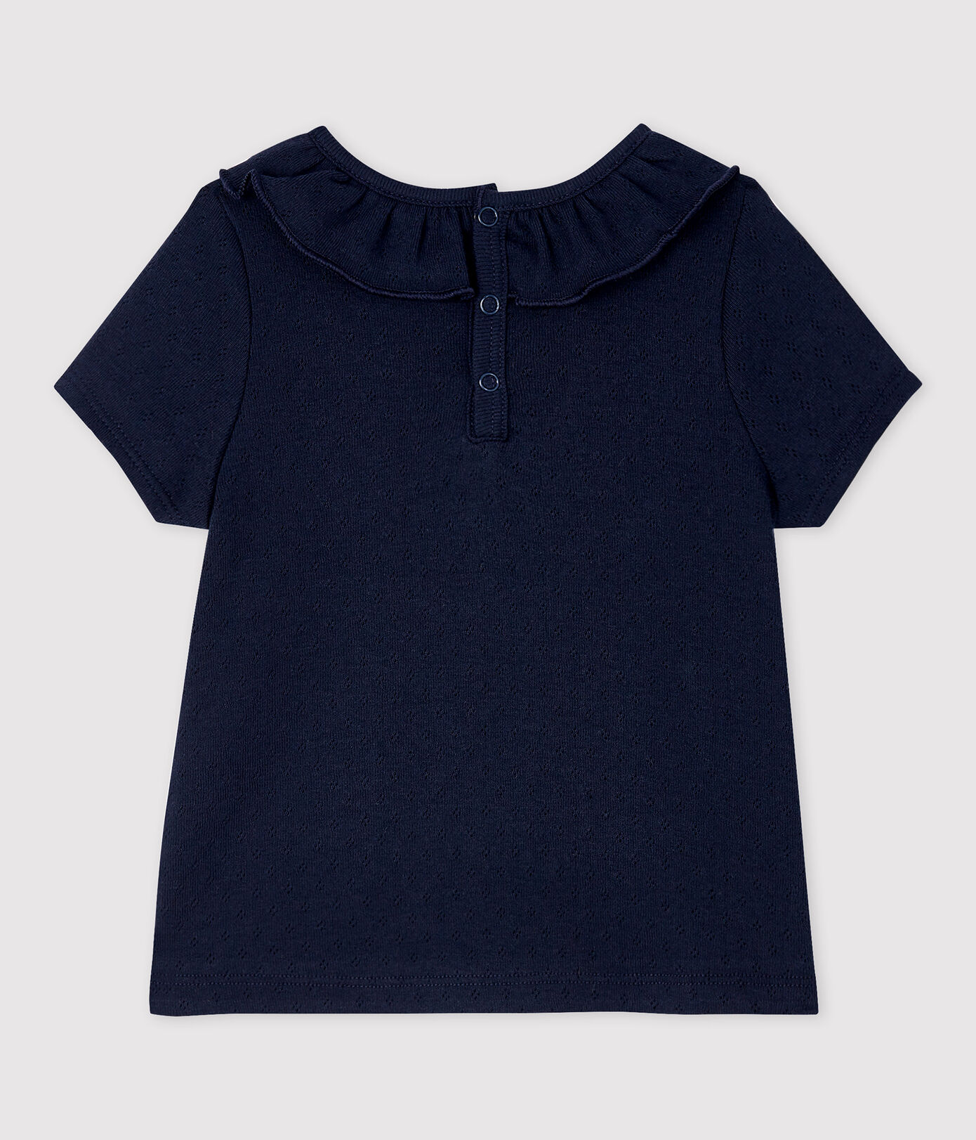 Blouse ajourée manches courtes en coton bébé fille