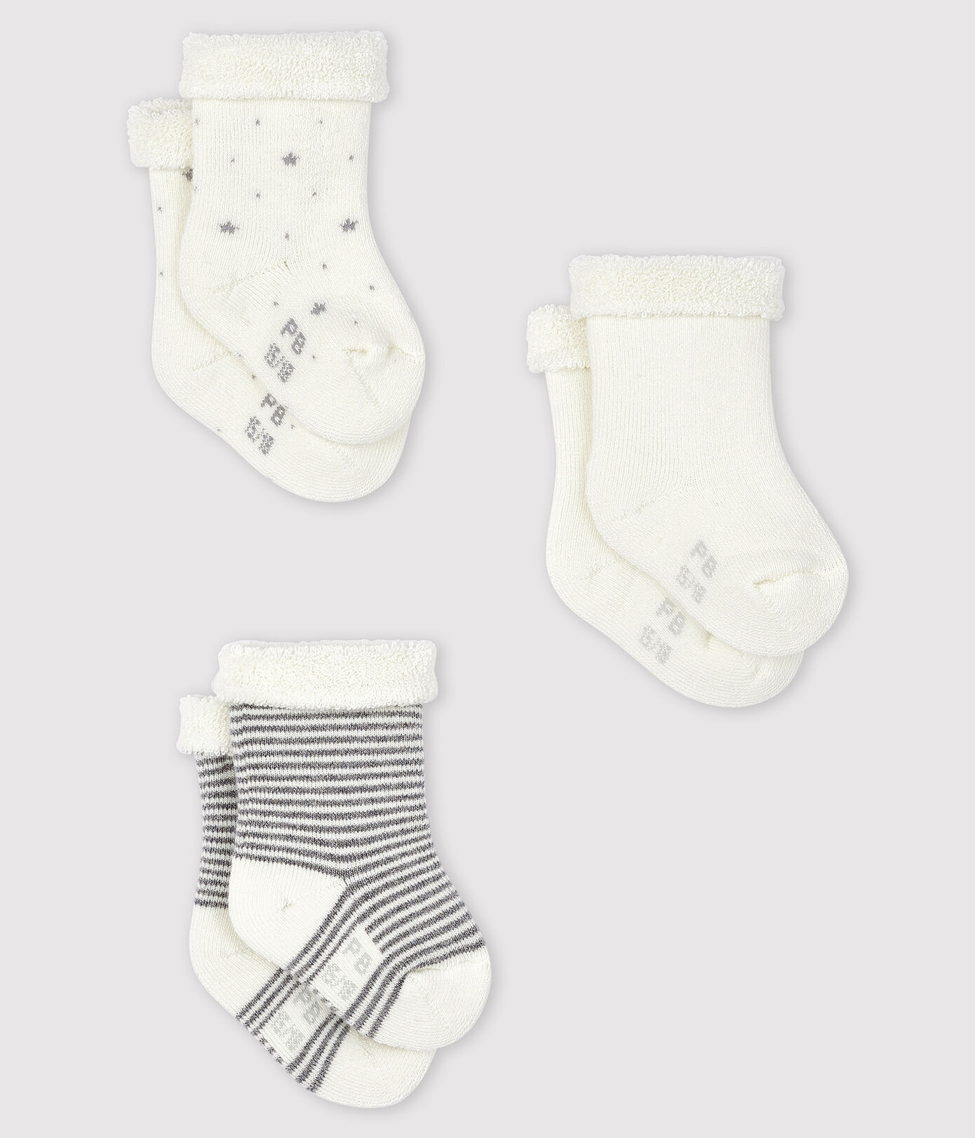 Trio de chaussettes bébé en tricot