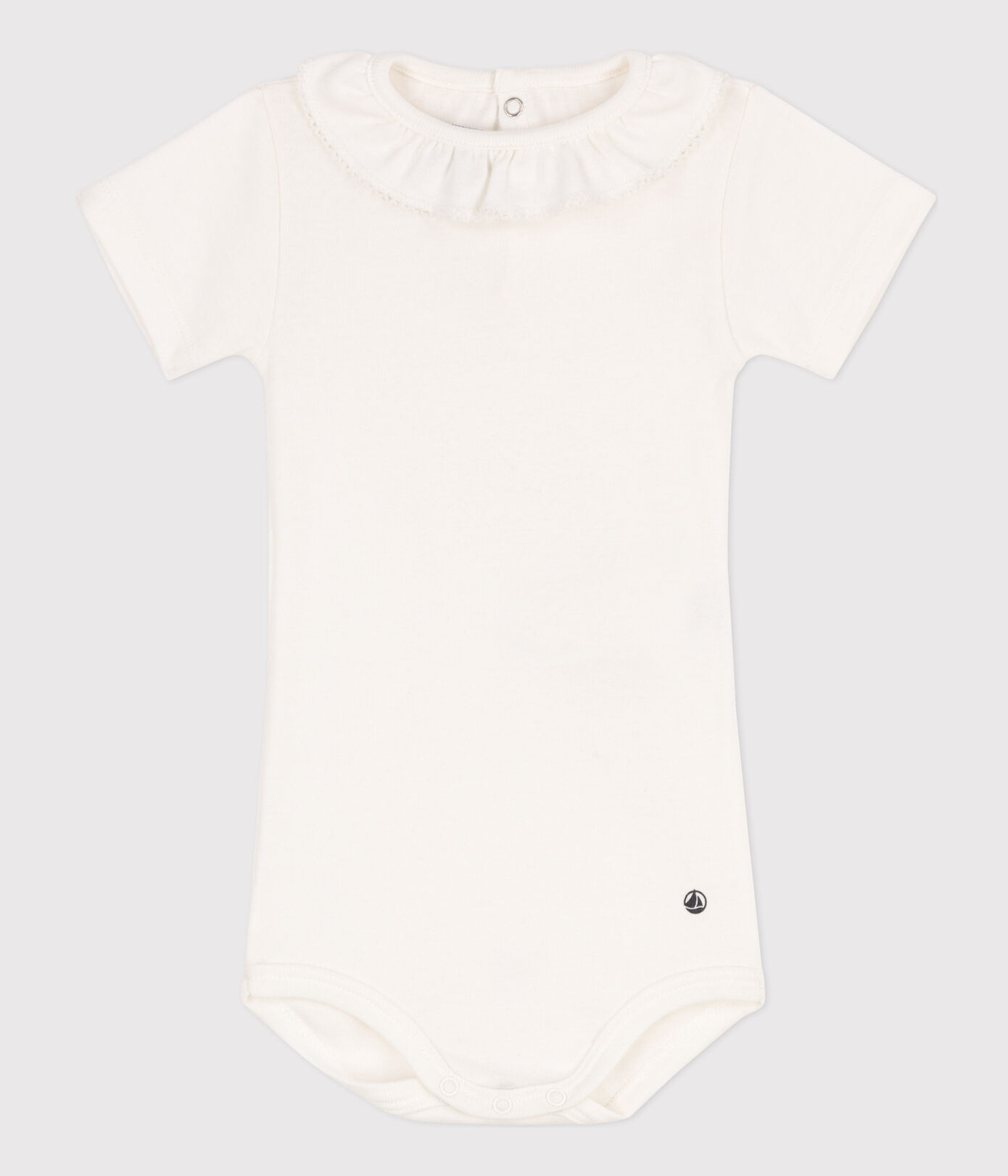 Body manches courtes bébé à collerette en coton