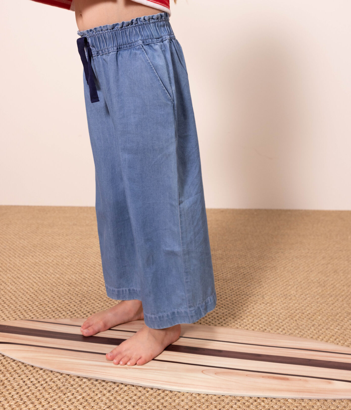 Pantalon large en denim léger enfant fille