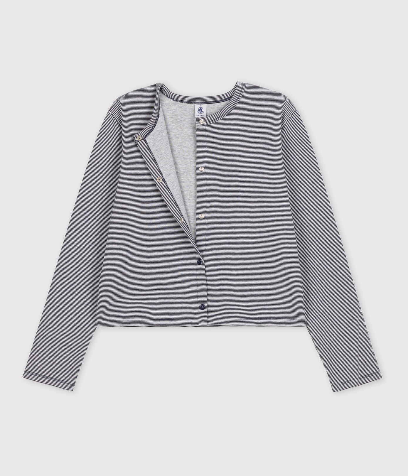 Cardigan à pressions en coton épais Femme