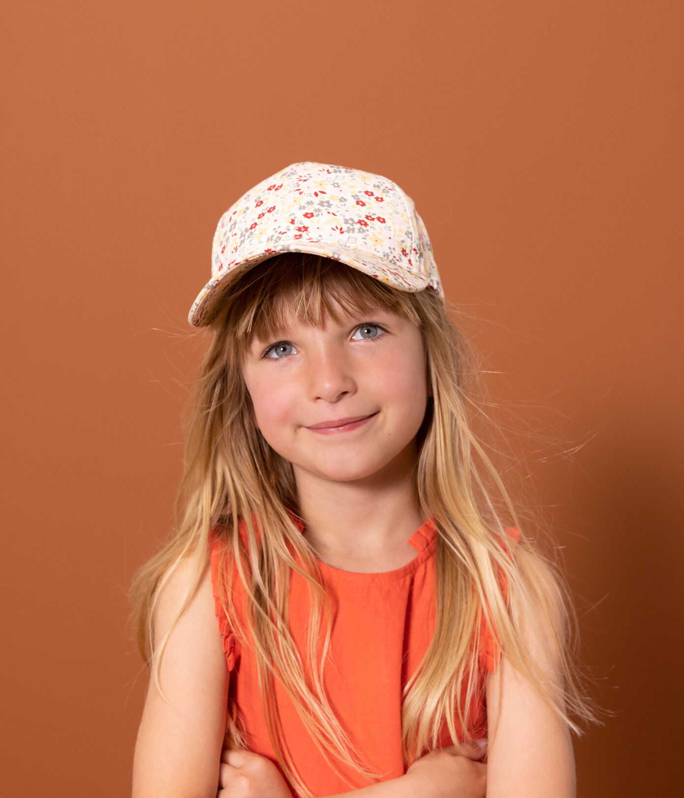 Casquette fleurs enfant fille