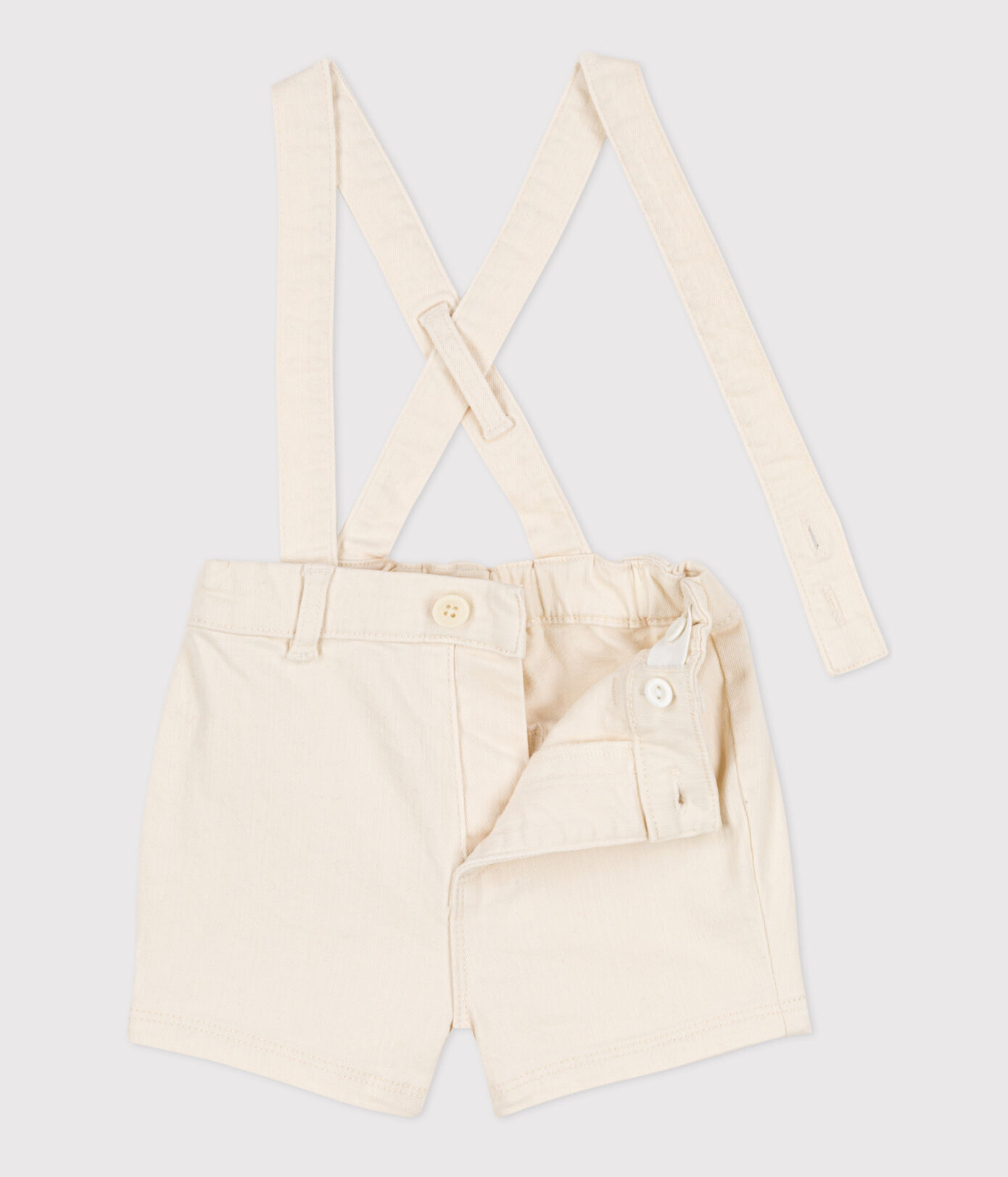 Short à bretelles bébé en denim