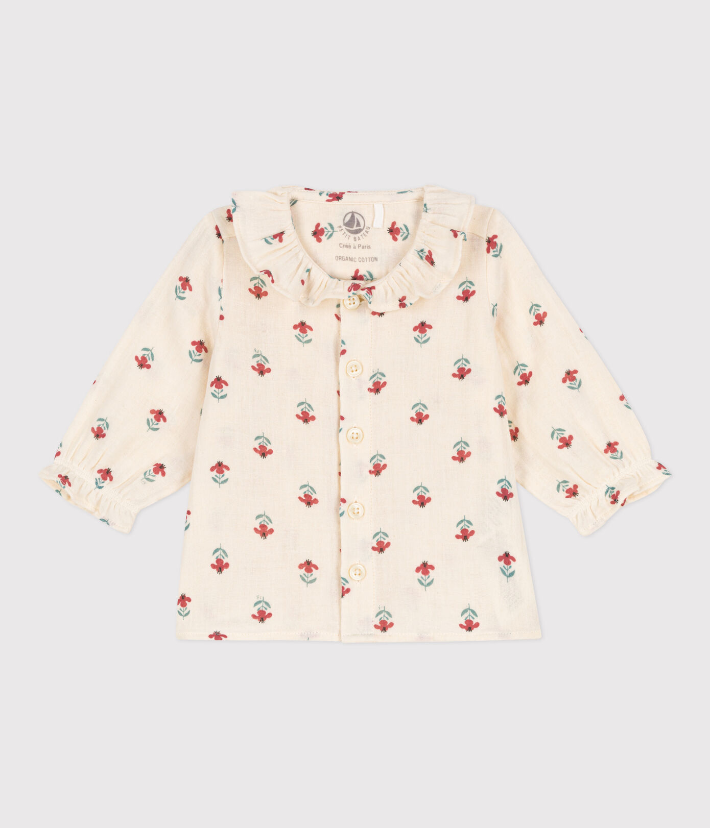 Blouse imprimée en gaze de coton bébé