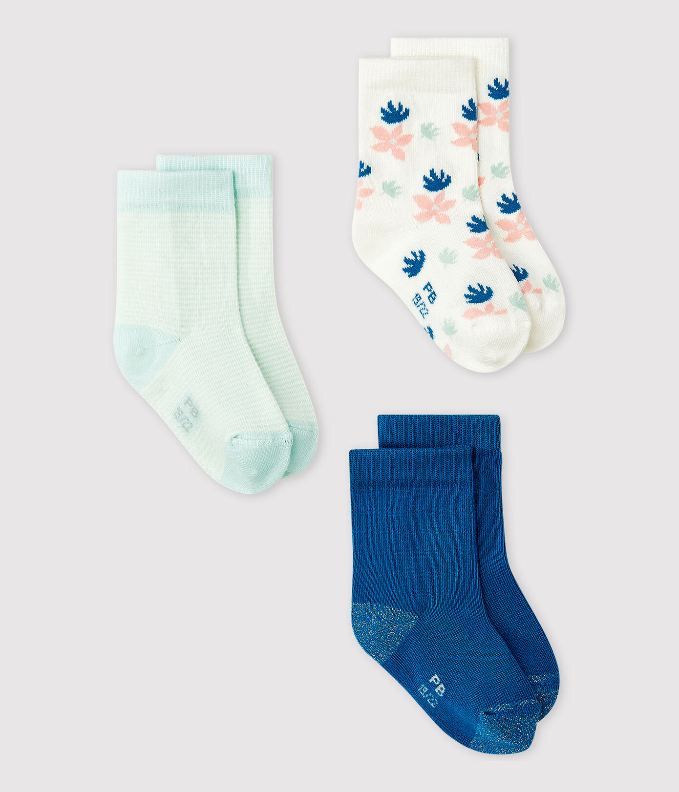 Lot de 3 chaussettes à motif bébé fille