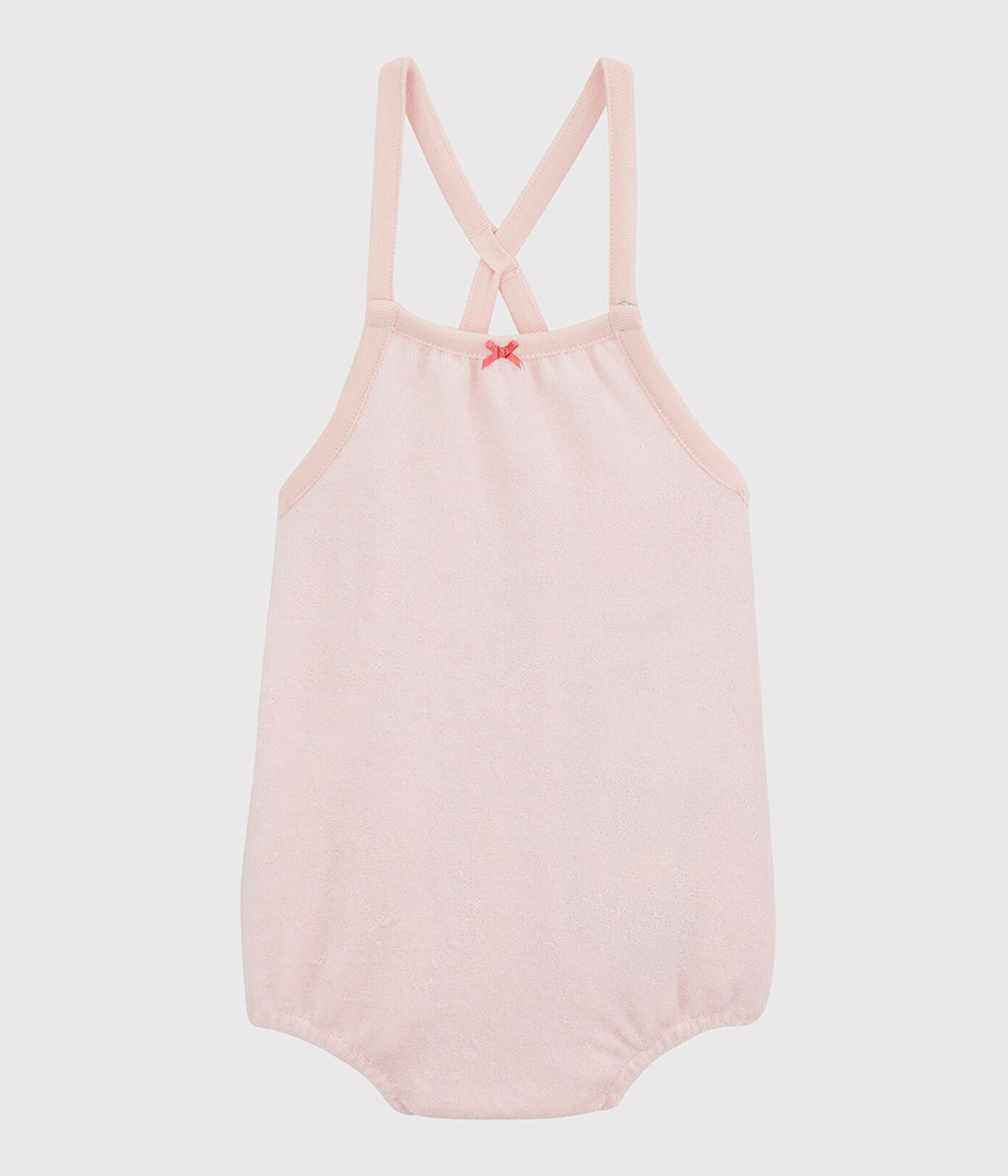 Combicourt rose bébé fille en bouclette éponge de coton biologique