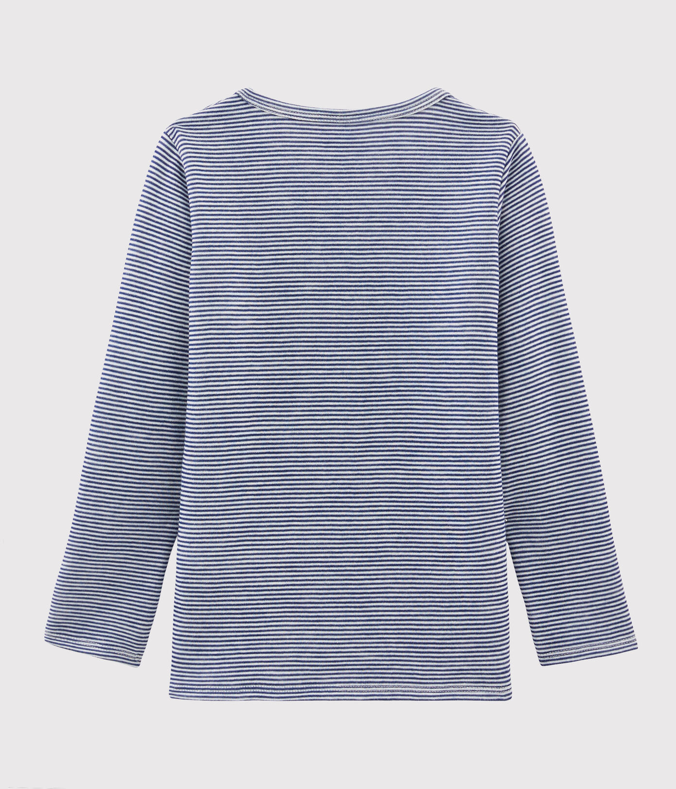 Tee shirt manches longues rayé en laine et coton enfant
