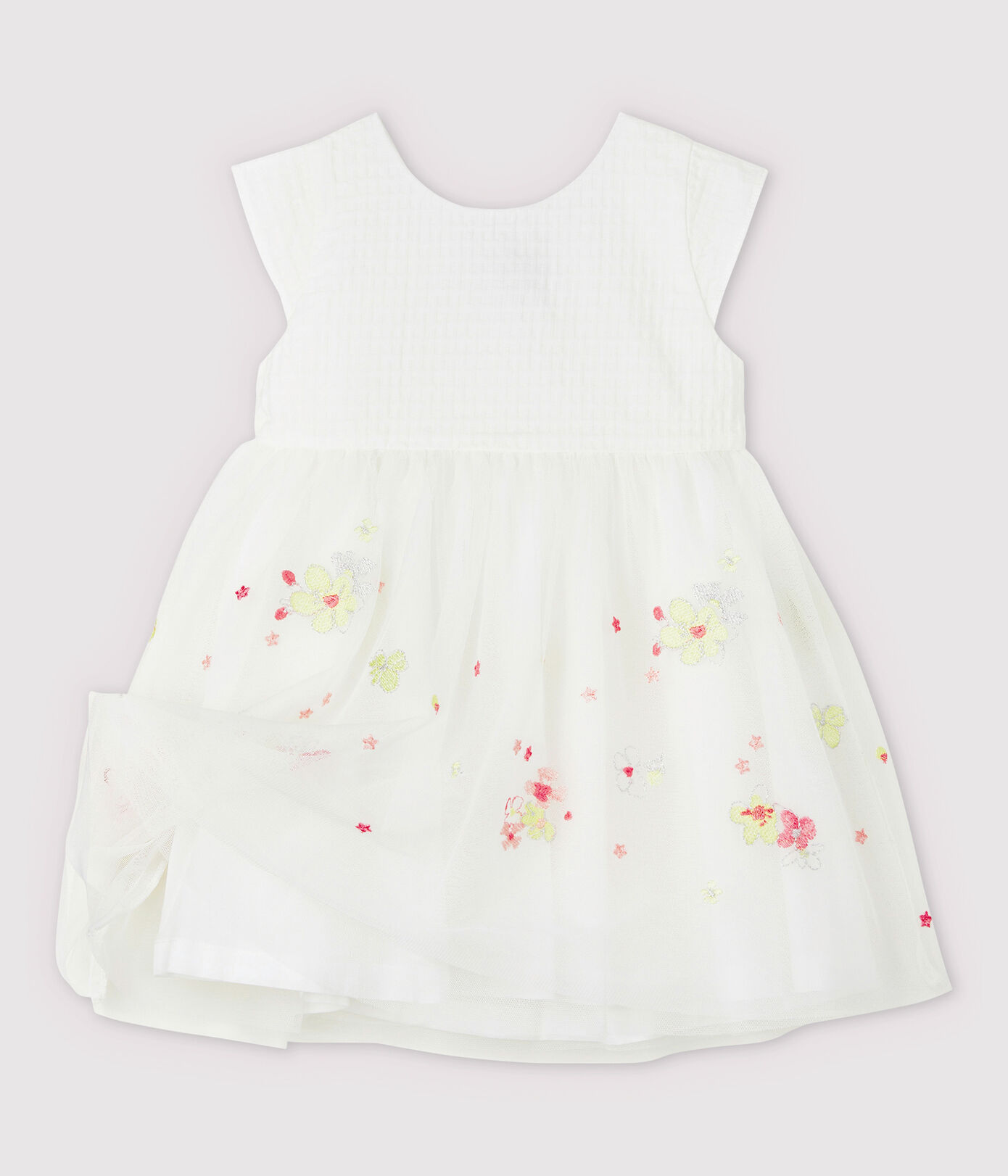 Robe de cérémonie avec du tulle brodé bébé fille