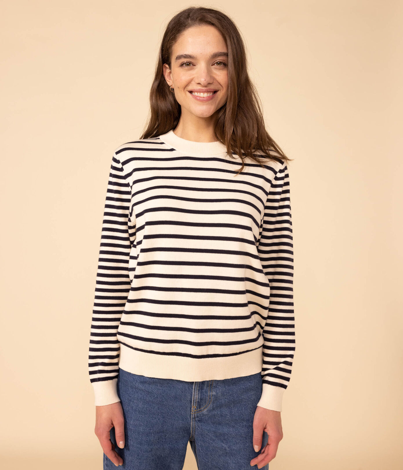Pull en coton marinière Femme