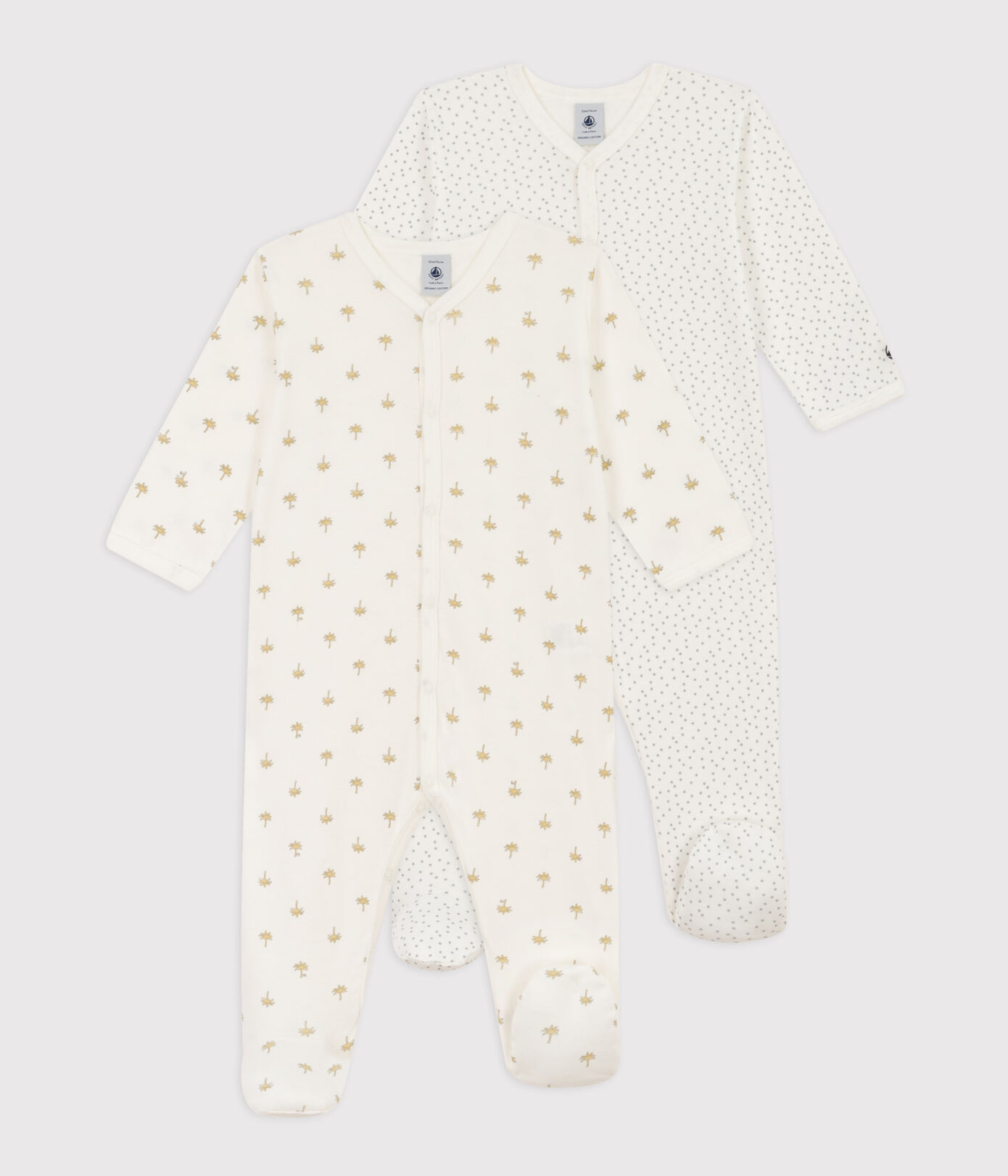 Lot de 2 dors bienpalmiers et étoiles en coton