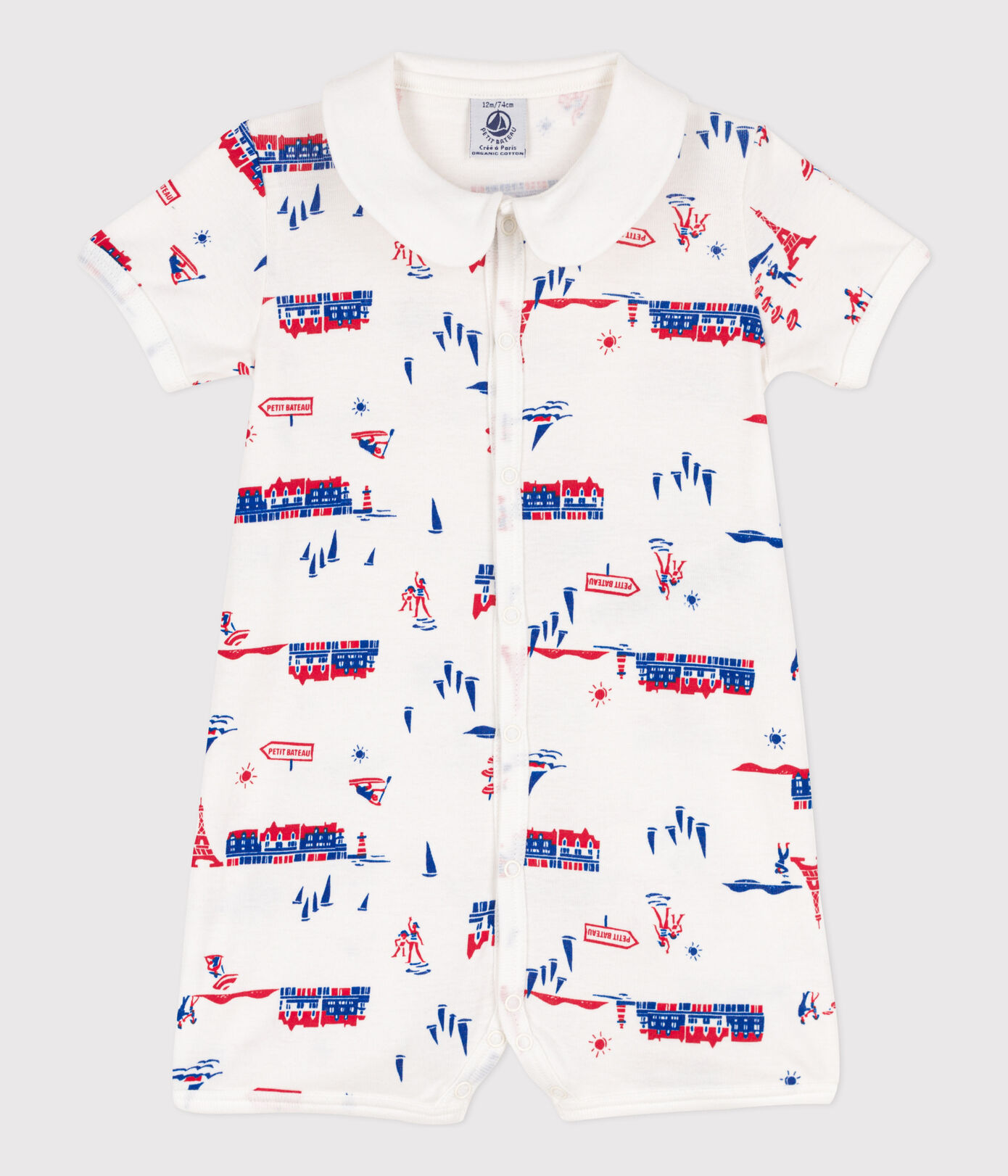 Combinaison courte Paris en coton bébé
