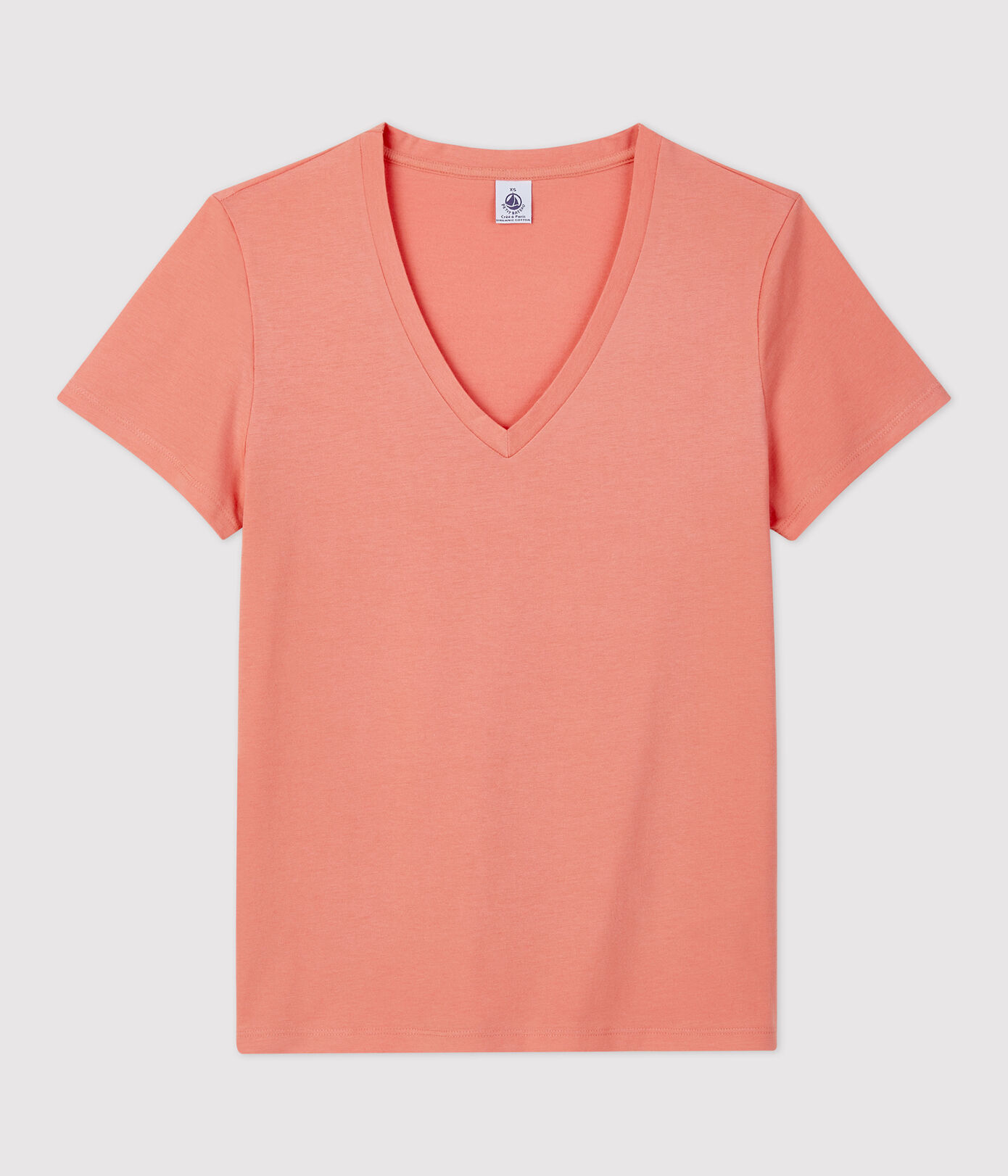 Tee-shirt LE DROIT col V en coton bio Femme