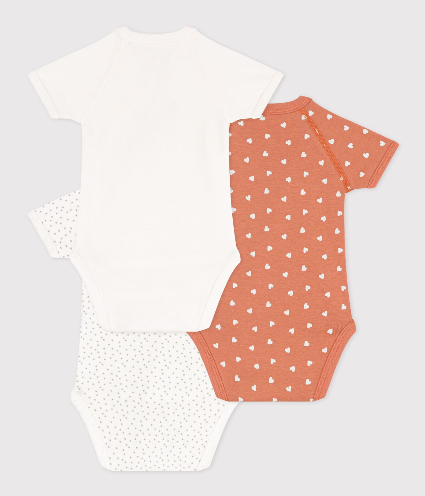 LOT DE 3 BODIES MANCHES COURTES BB EN COTON