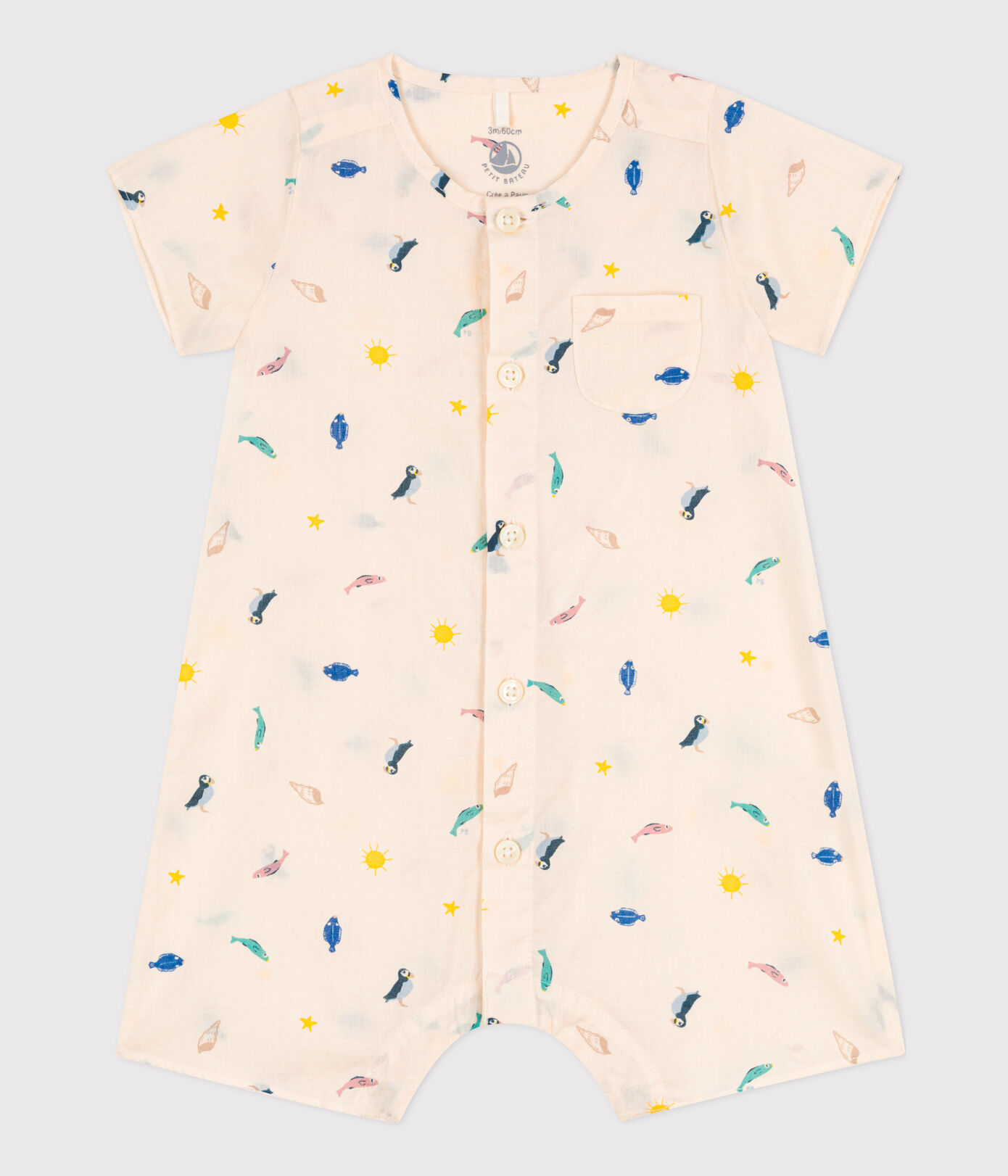 Combinaison imprimée en popeline bébé