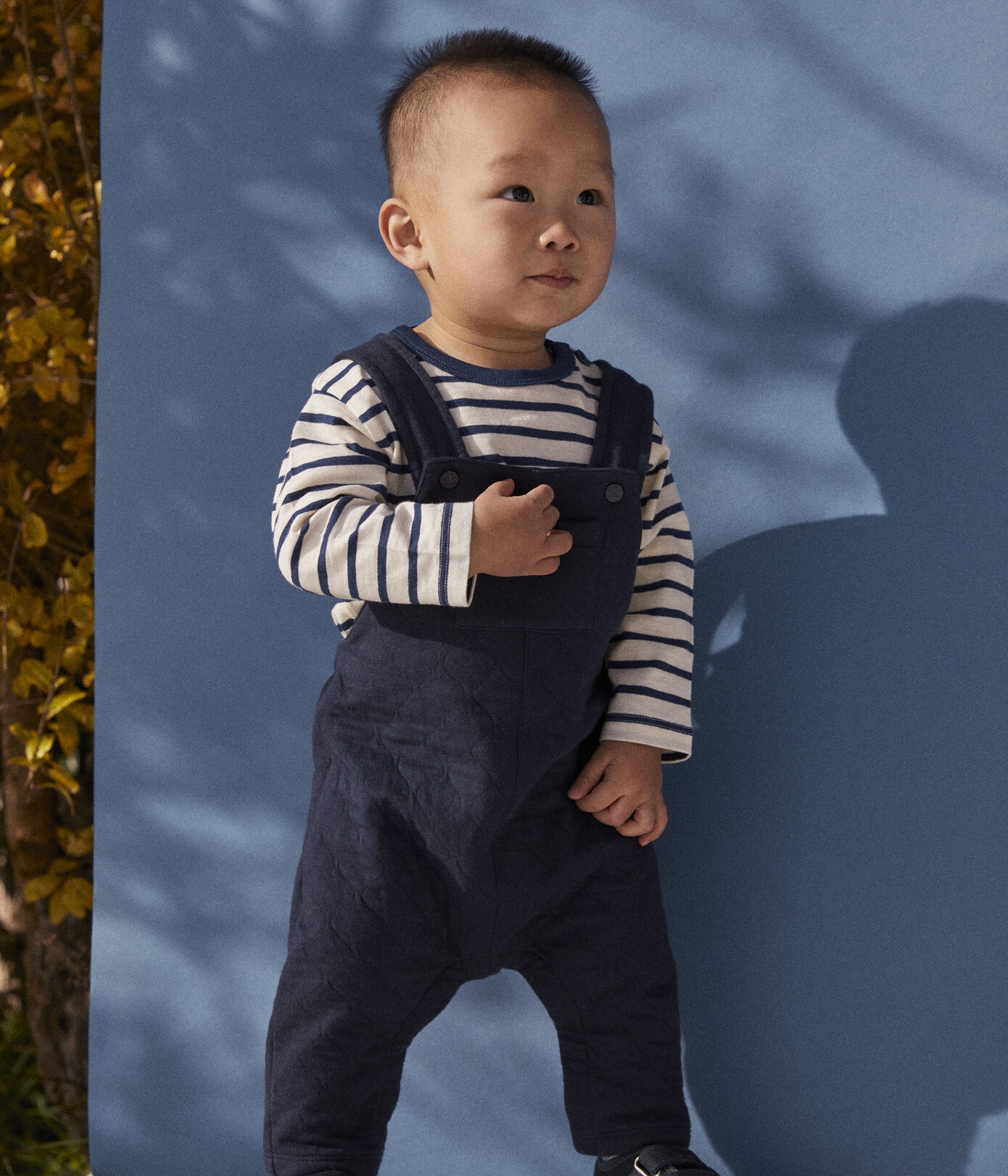 Salopette longue bébé en tubique matelassé