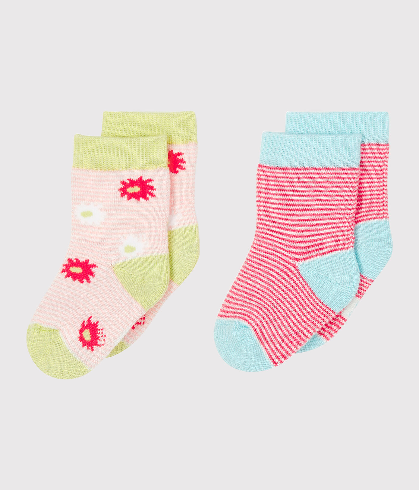 Lot de 2 paires de chaussettes bébé fille