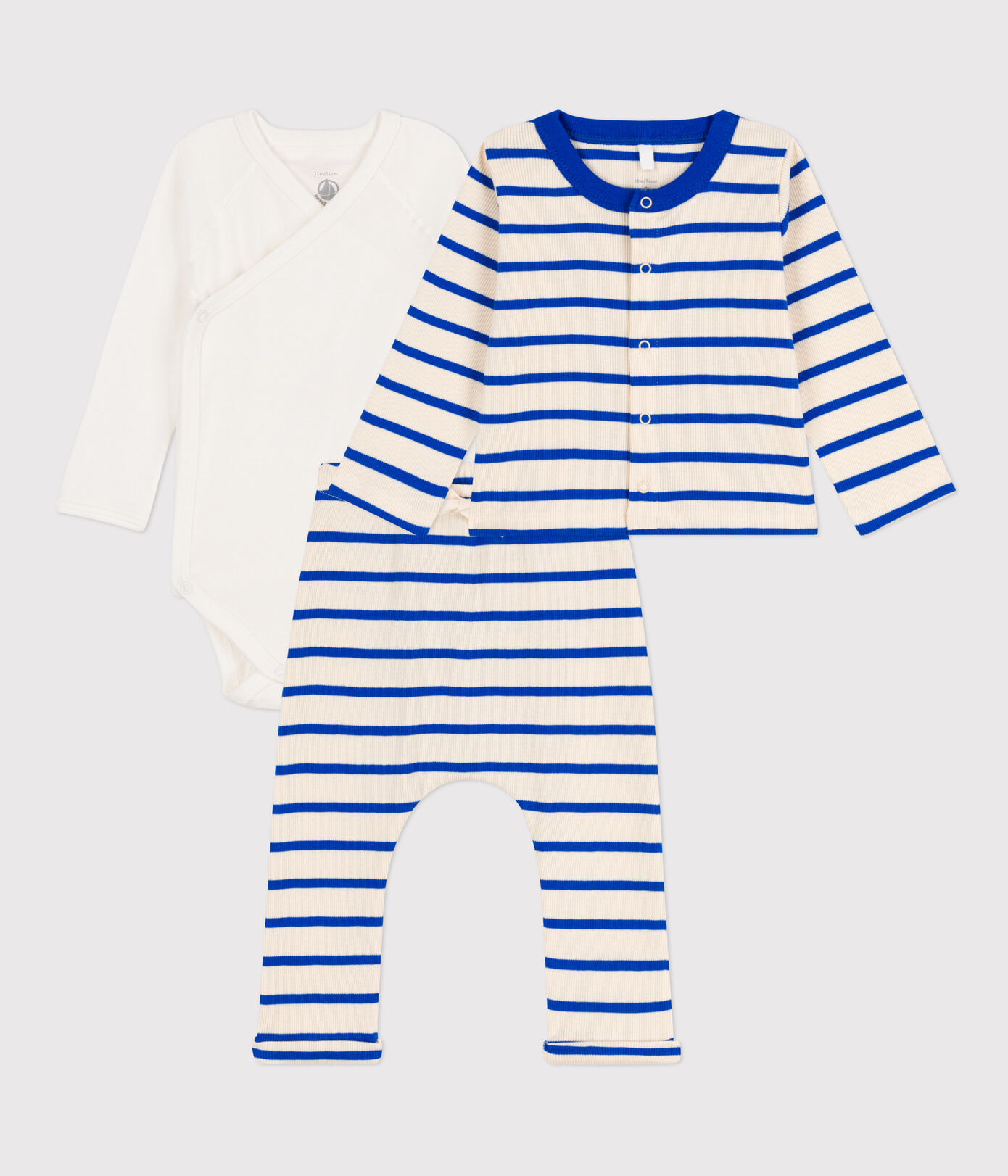 Ensemble à rayure marinière en coton bébé