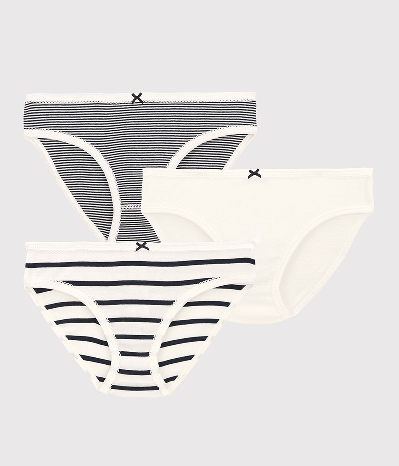 Lot de 3 culottes rayées fille