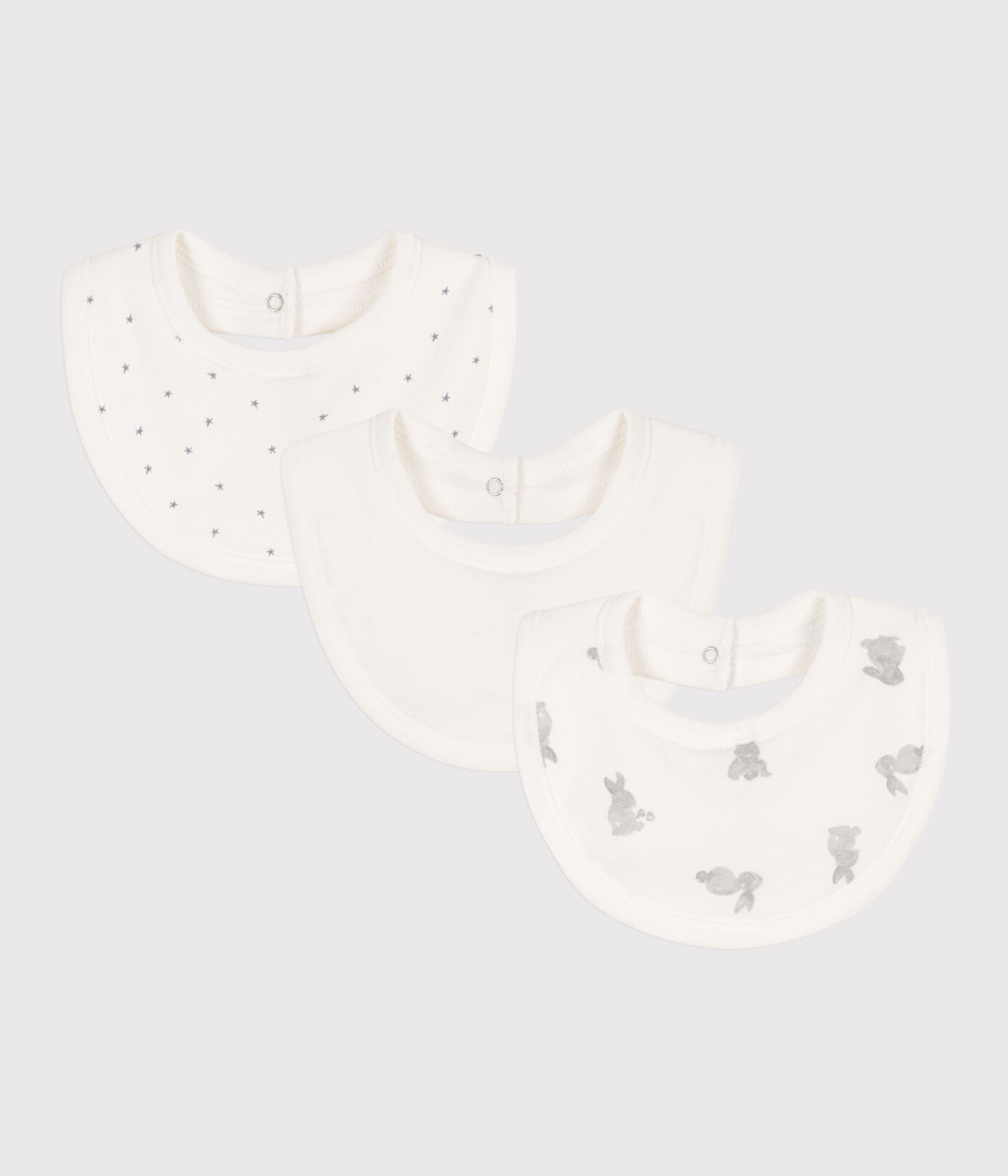 Lot de 3 bavoirs lapins en coton
