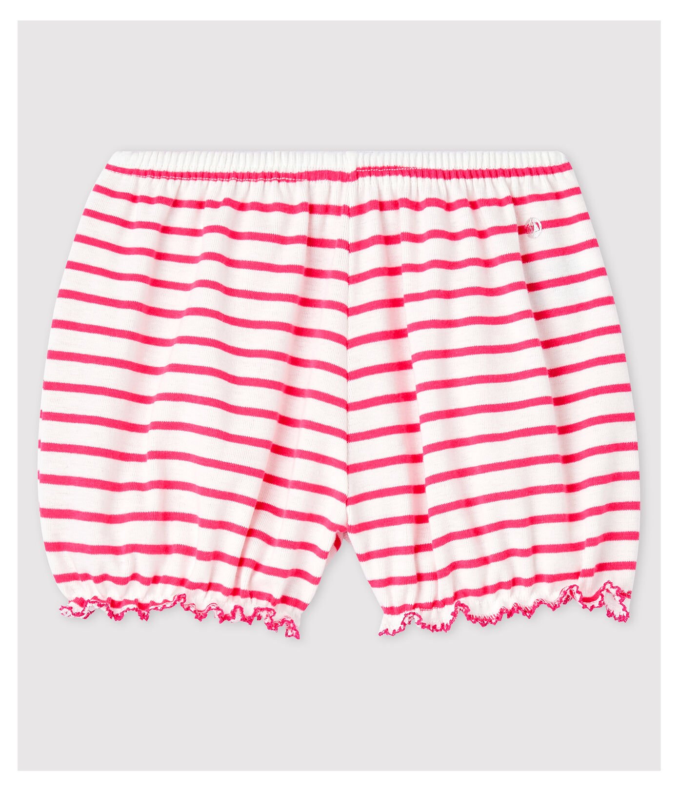 Culotte bloomer rayée en coton bébé fille.