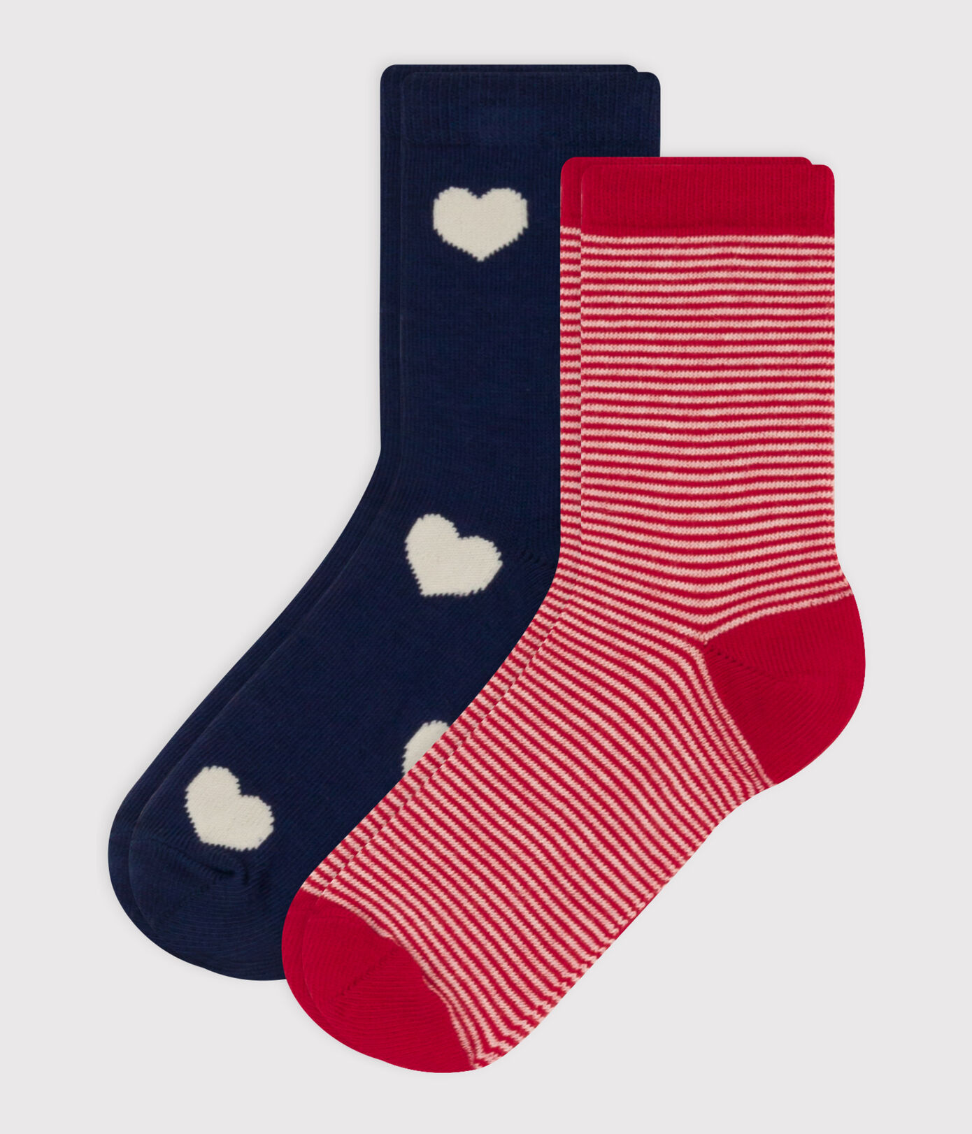 Lot de 2 paires de chaussettes curs en jersey de coton enfants