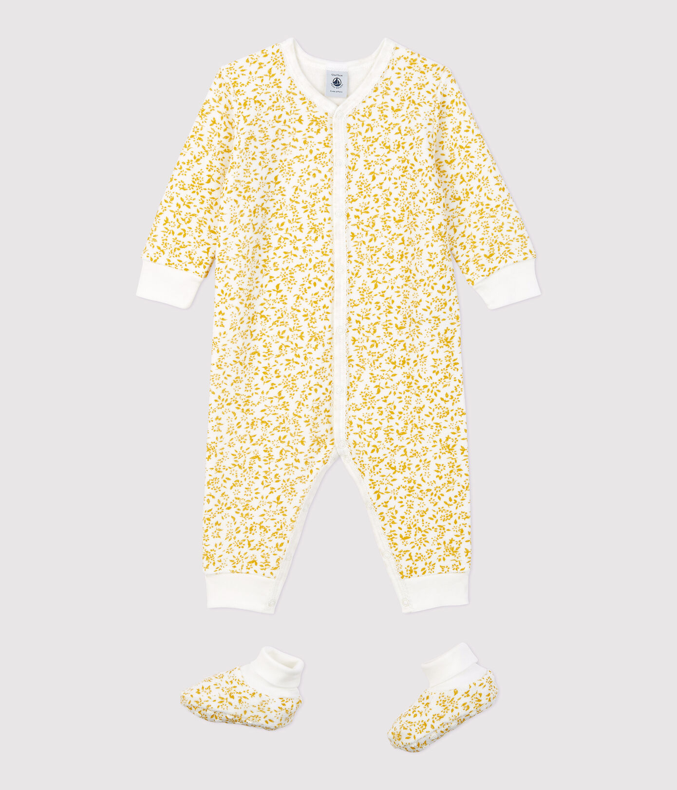 Ensemble nuit fleurs bébé en bouclette éponge toute douce