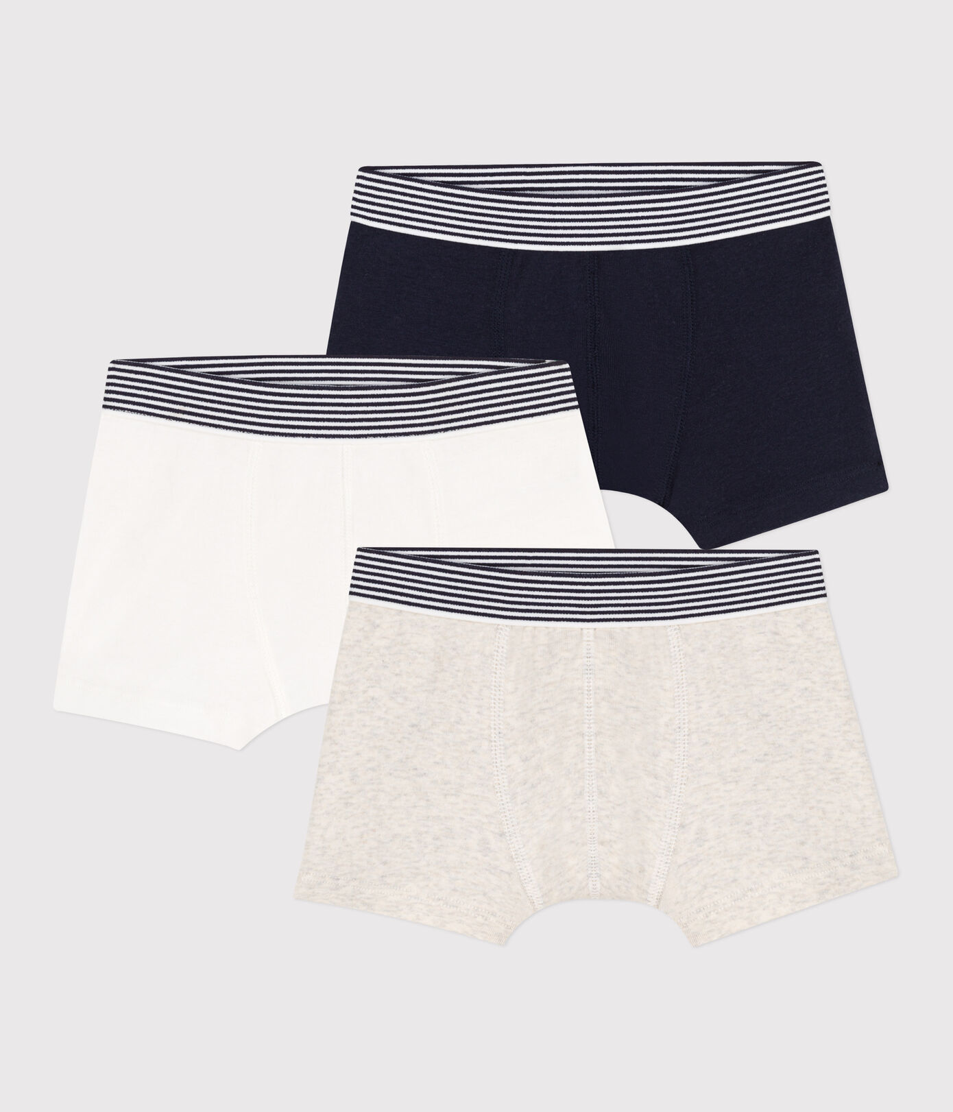 Lot de 3 boxers unis en coton petit garon