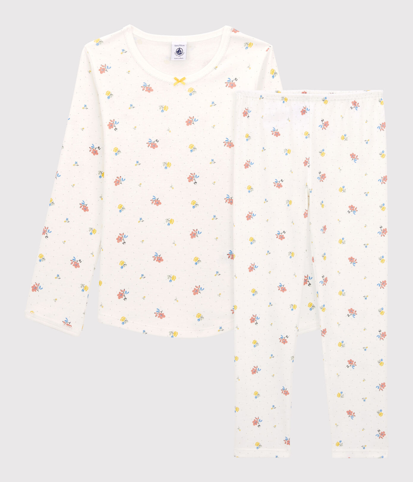 Pyjama fleurs petite fille en coton