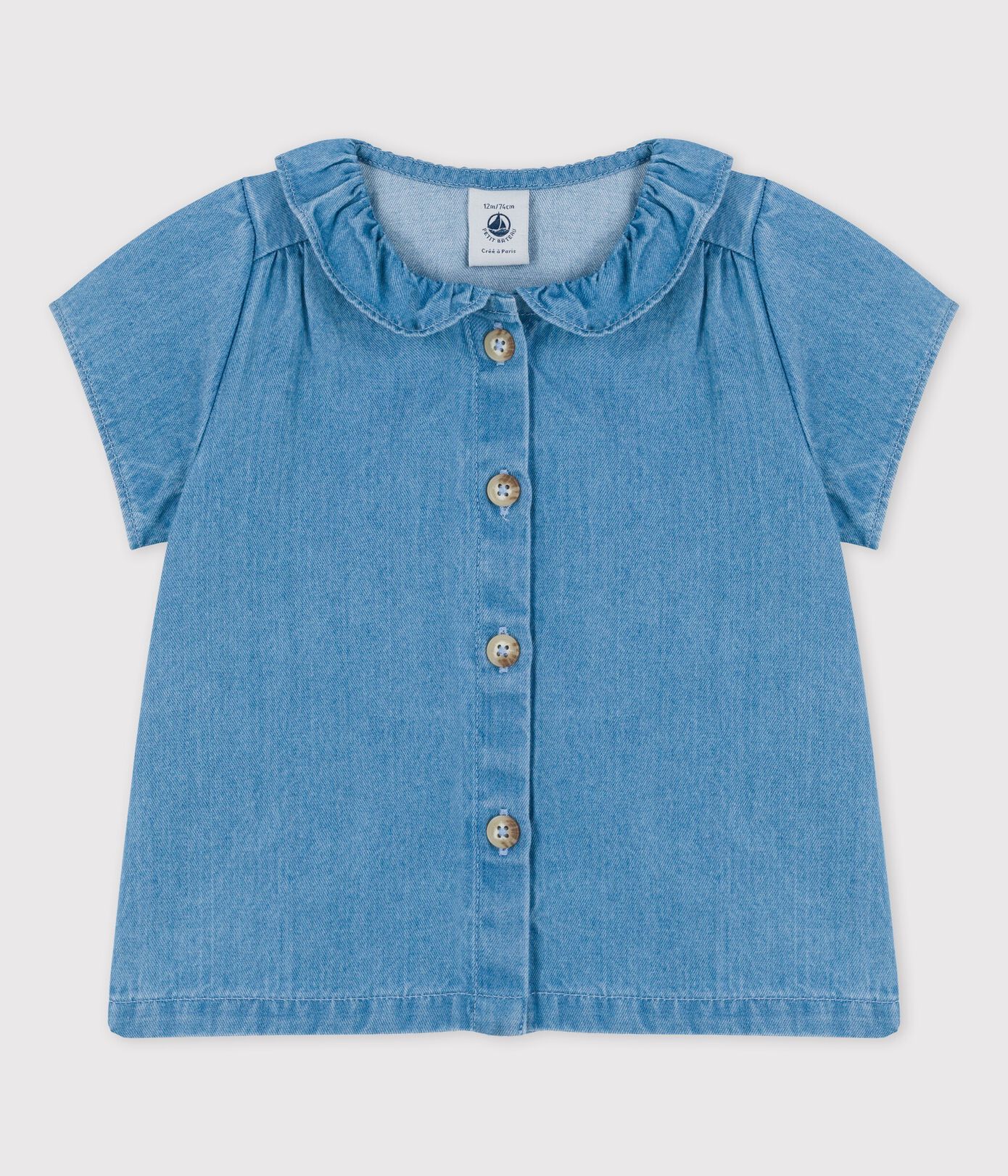 Blouse en denim léger bio bébé