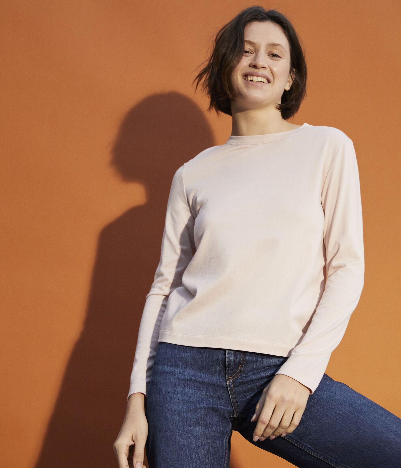 Tee-shirt L'ICONIQUE chaud col rond en coton Femme