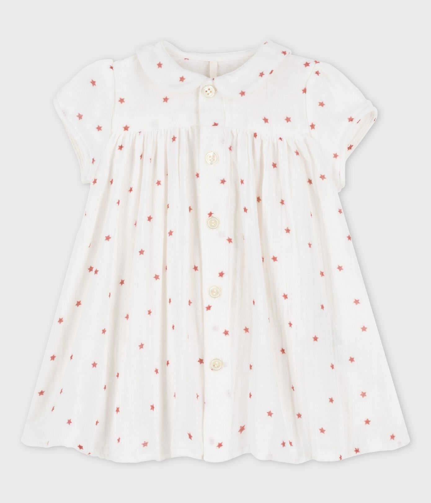 Robe manches courtes en gaze de coton bio bébé