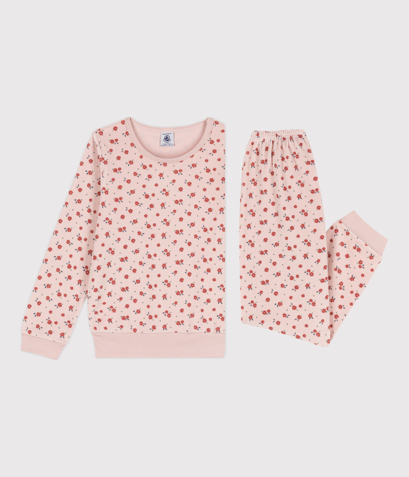 Pyjama fleur petite fille en velours