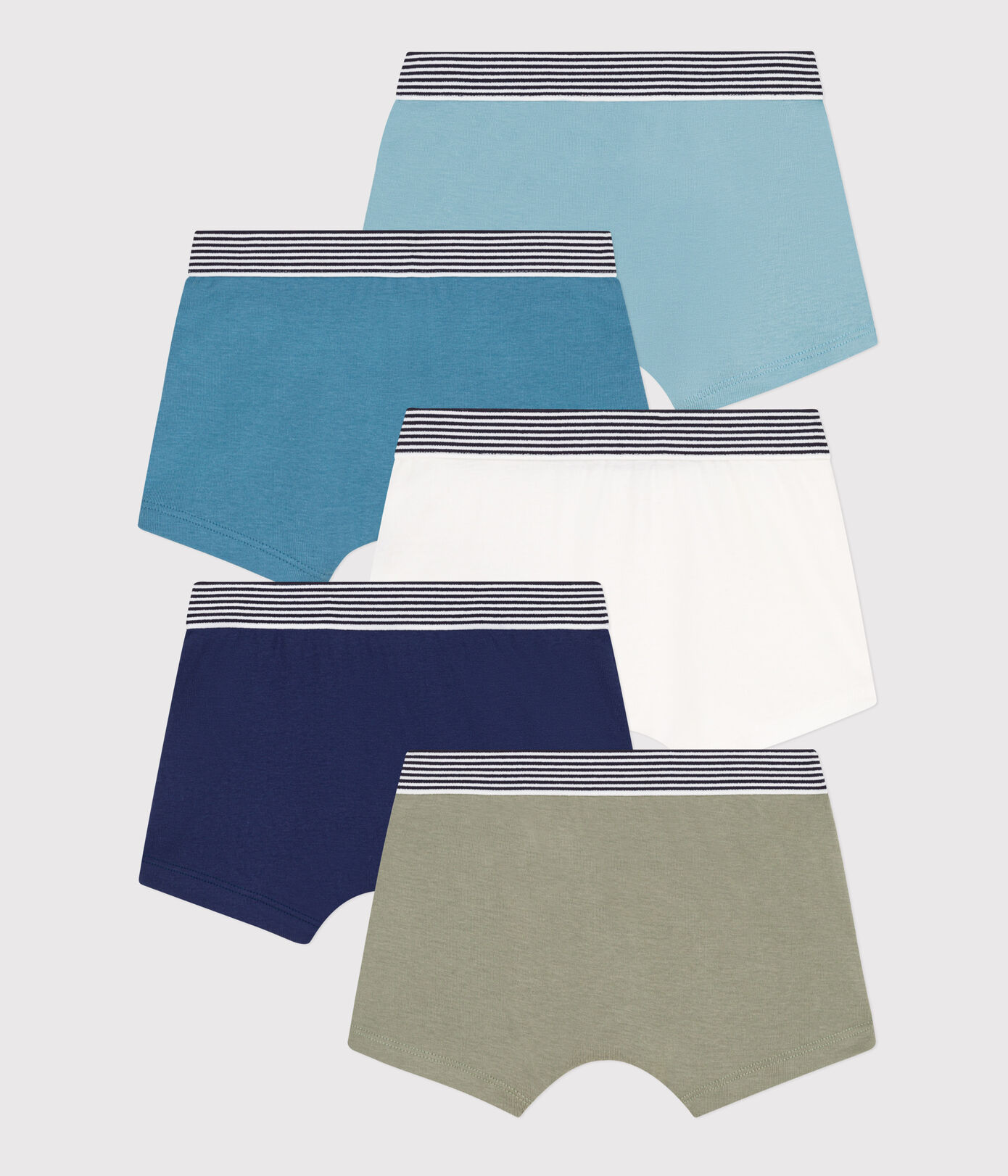 Lot de 5 boxers unis en coton petit garon