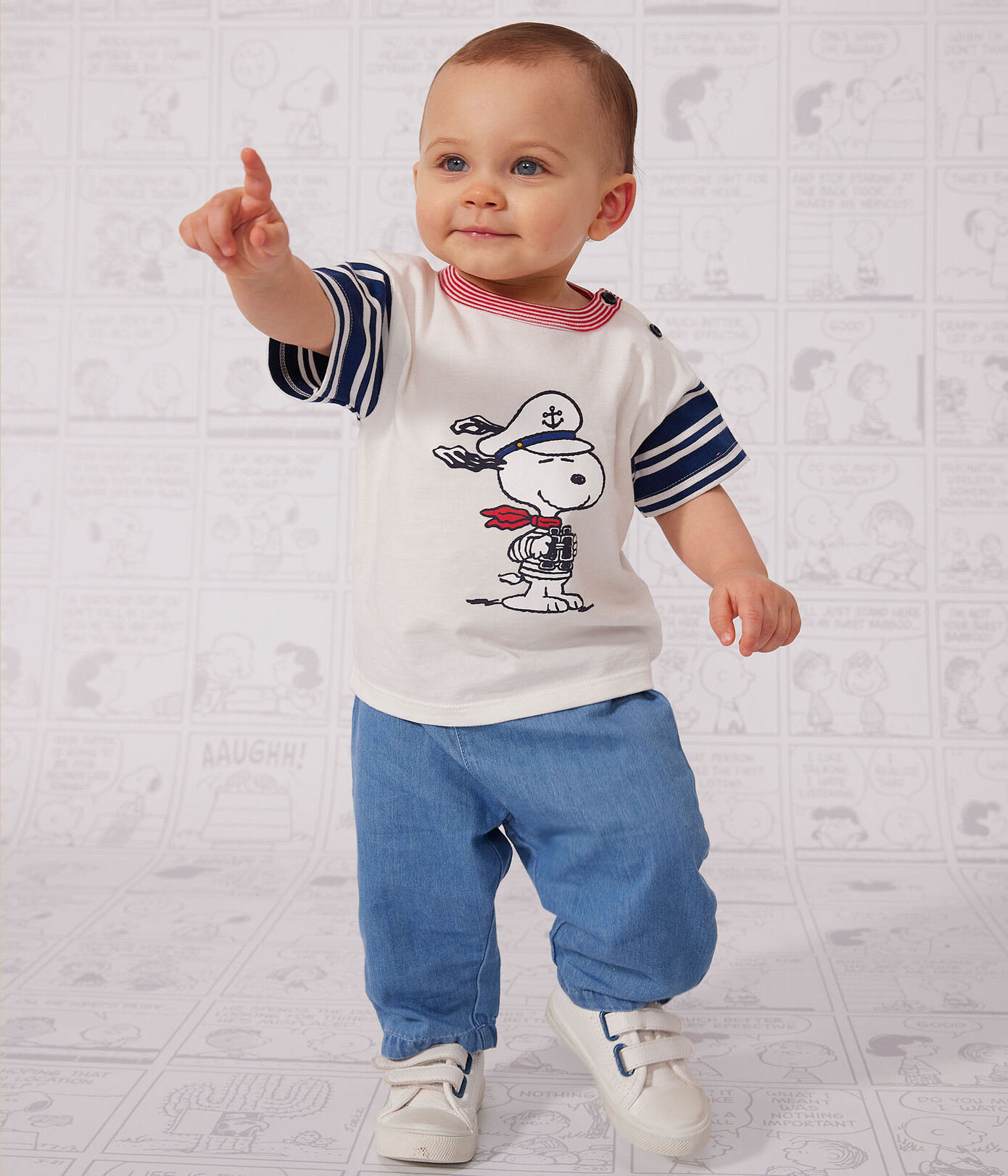 Tee-shirt Petit Bateau X Snoopy en jersey léger bébé