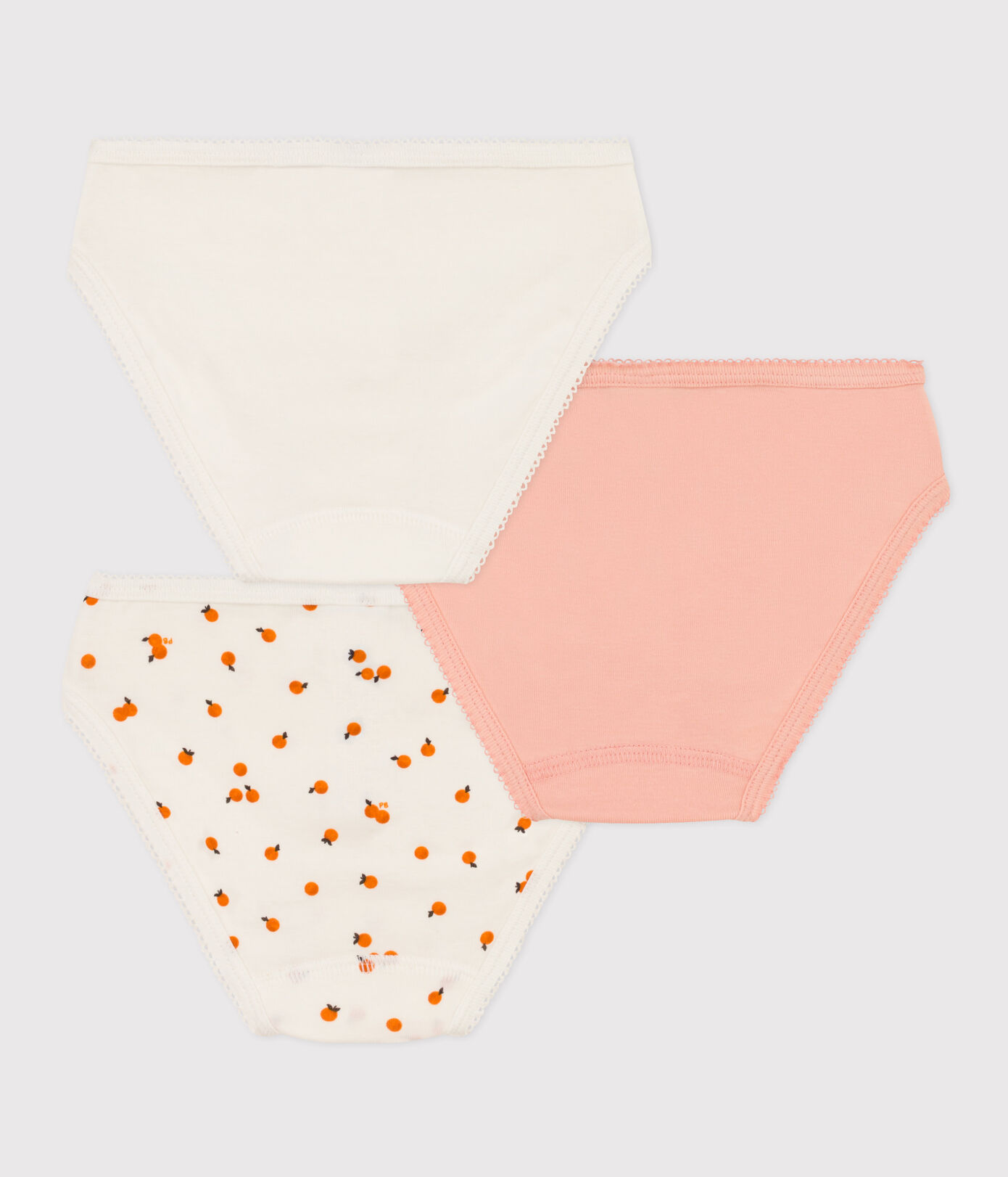 Lot de 3 culottes orangettes en coton petite fille