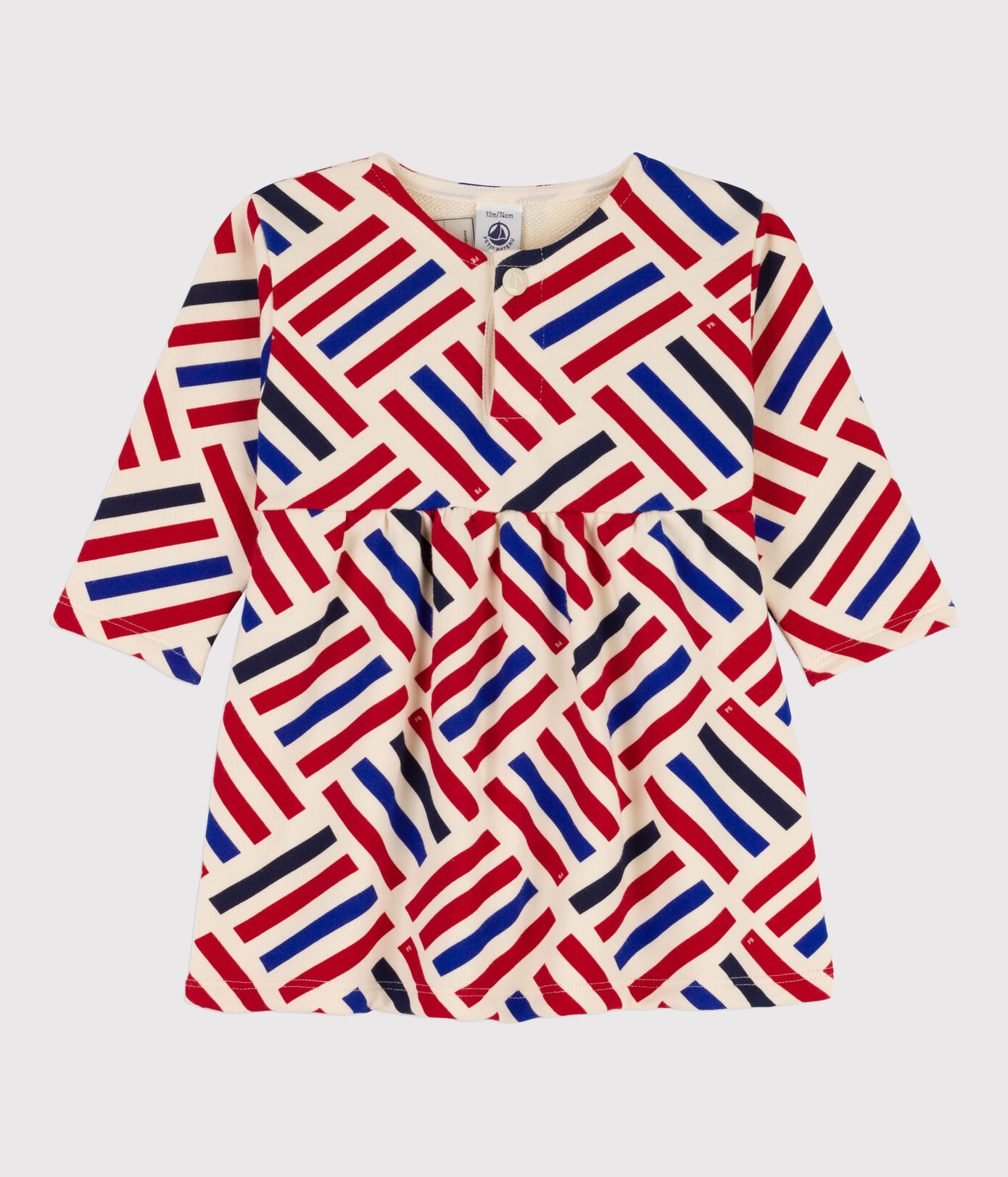 Robe manches longues imprimée graphique bébé en molleton