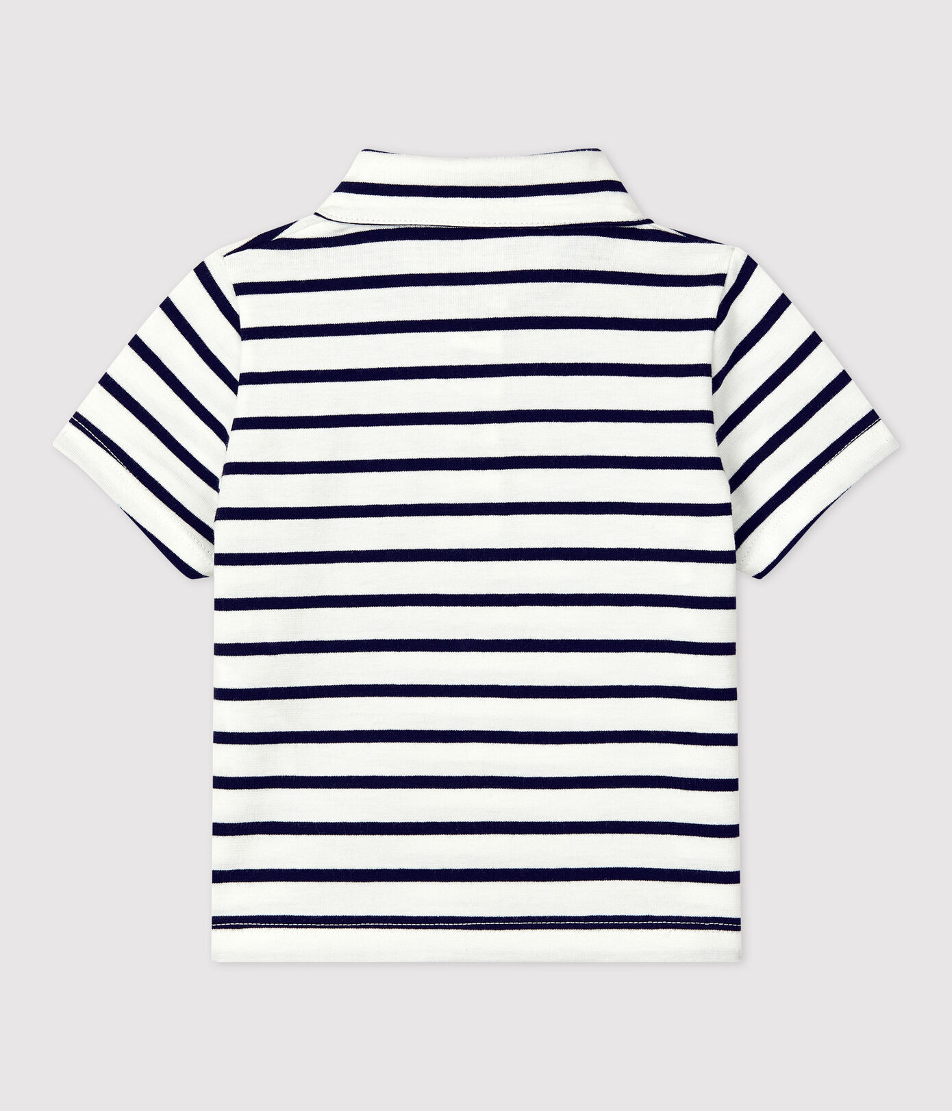 Polo manches courtes rayé marinière en jersey bébé