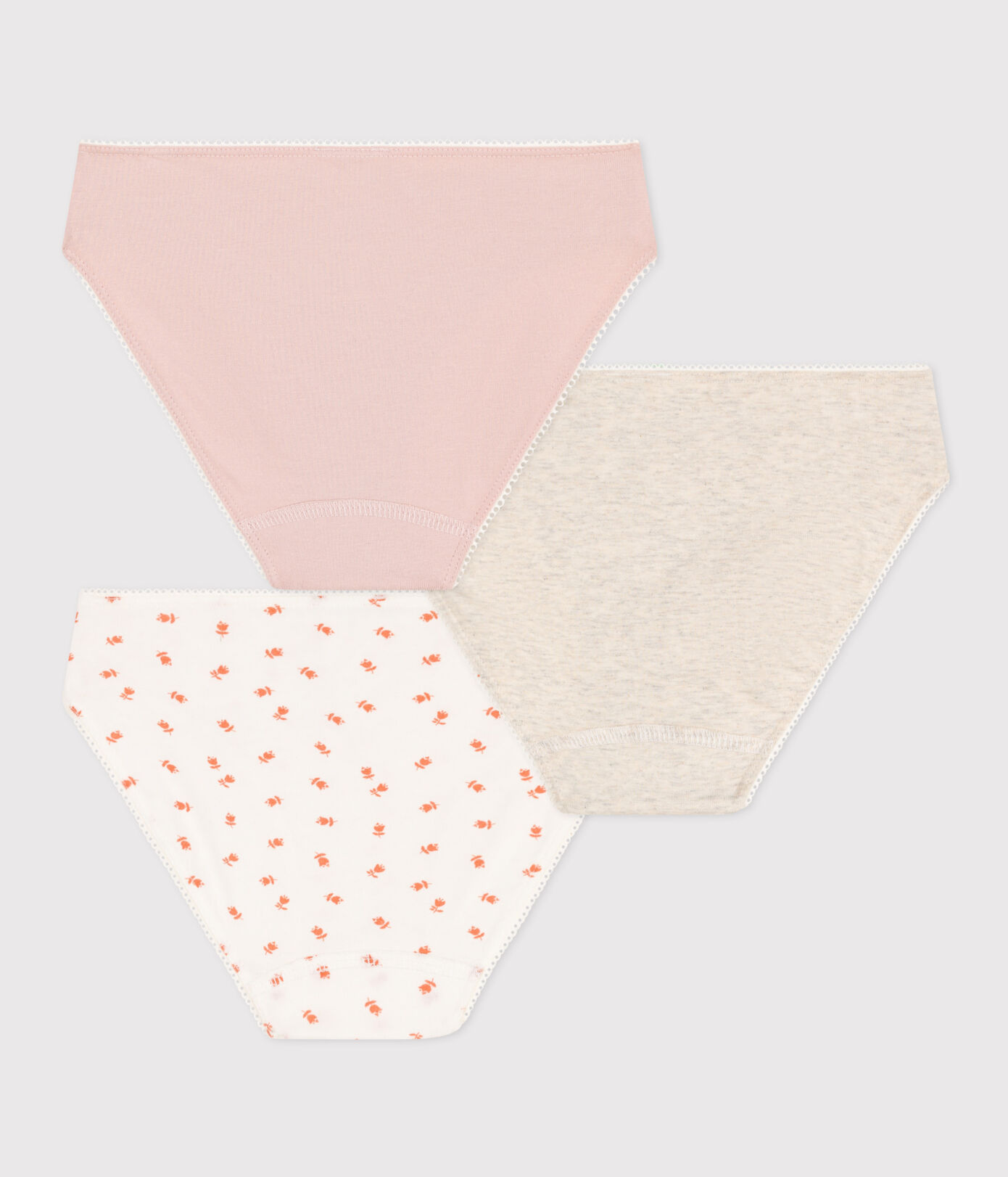Lot de 3 culottes fleur en coton et élasthanne petite fille