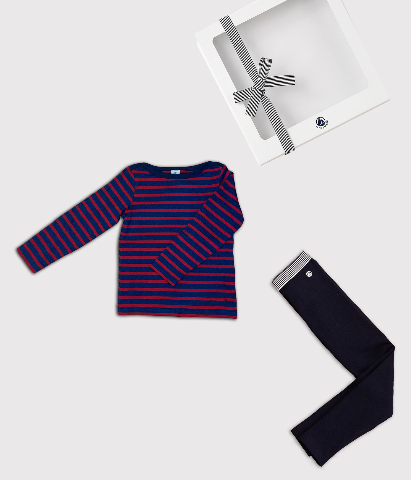 Coffret cadeau marinière et jegging enfant fille