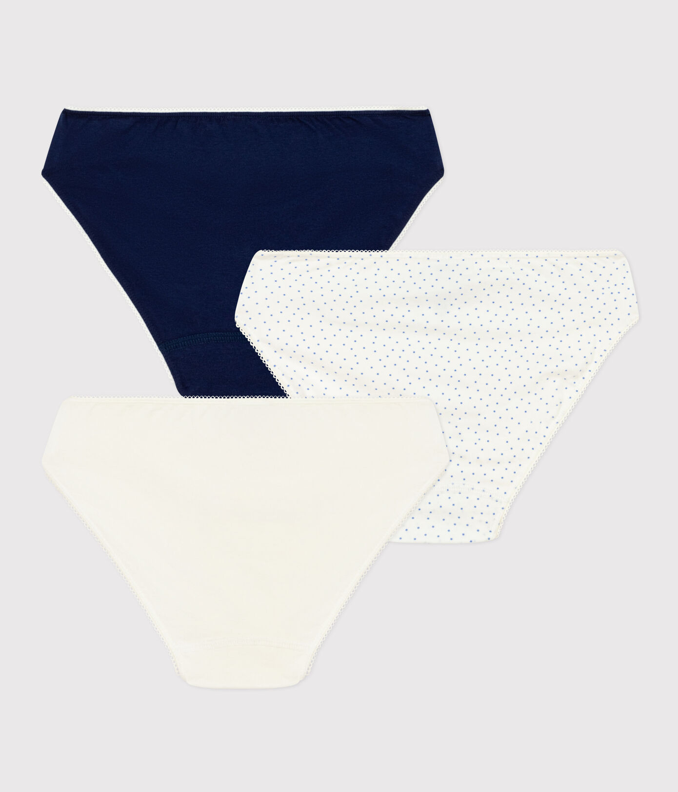 Lot de 3 culottes à pois en coton et élasthanne fille