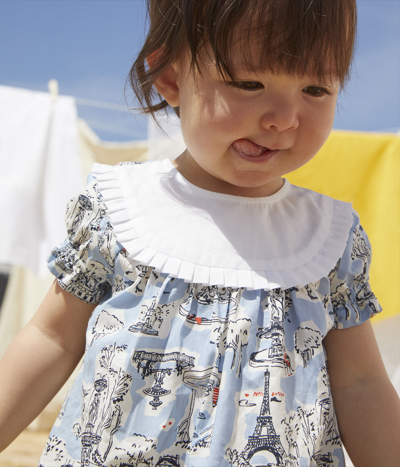Robe imprimée Paris en popeline bébé