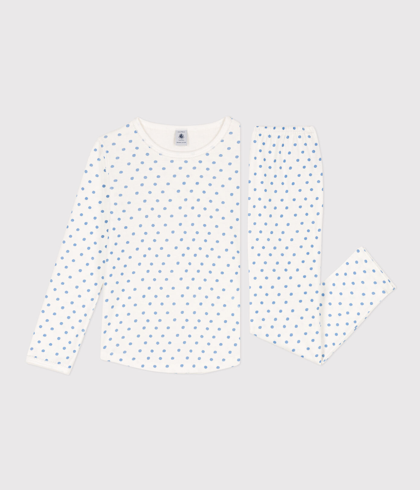 Pyjama à pois en coton petite fille