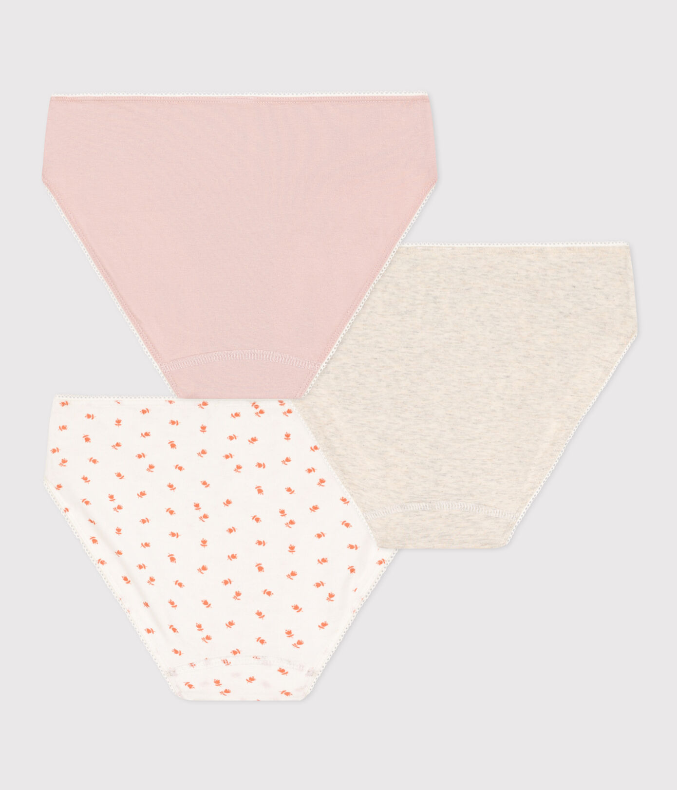 Lot de 3 culottes fleur en coton et élasthanne fille