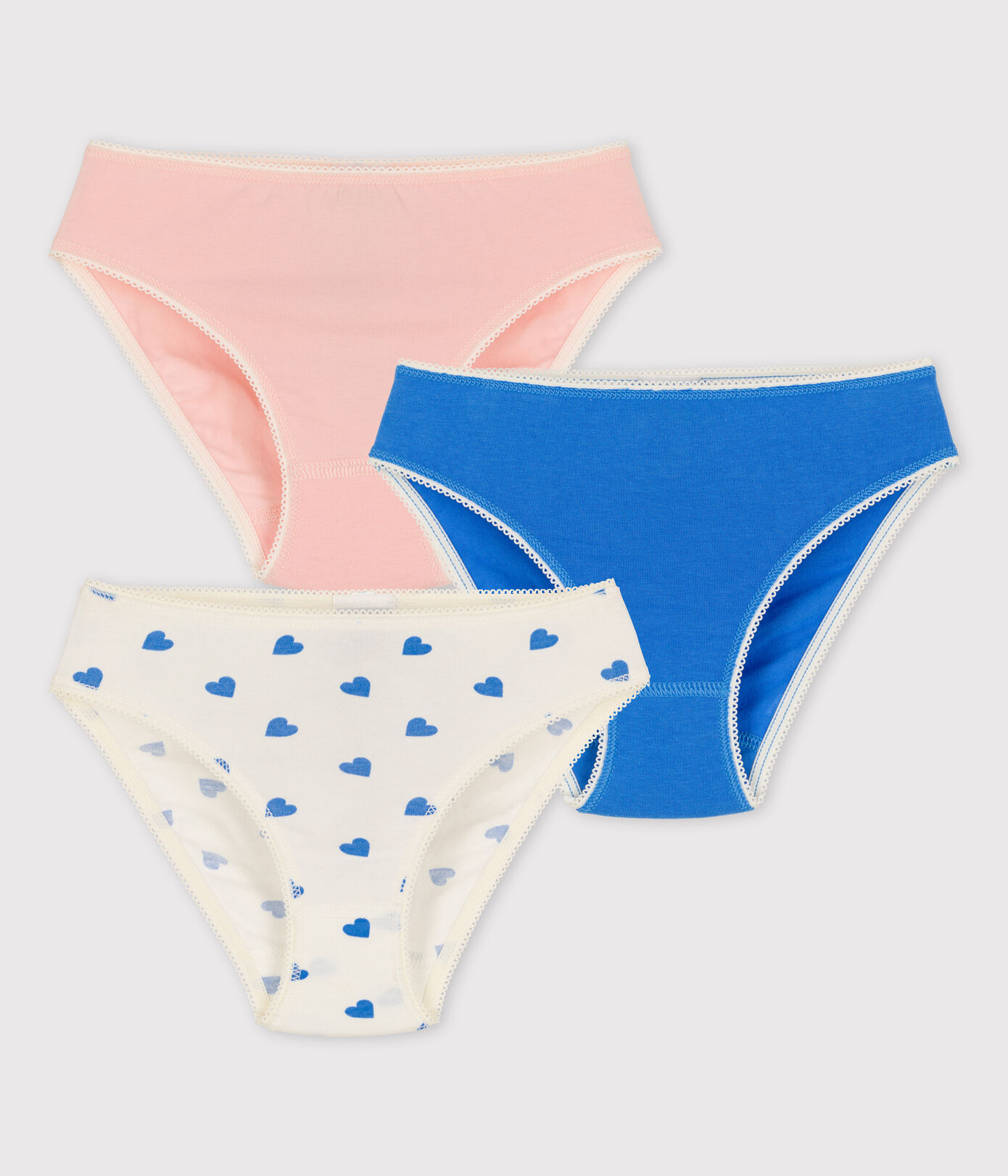 Lot de 3 culottes curs petite fille en coton et élasthanne