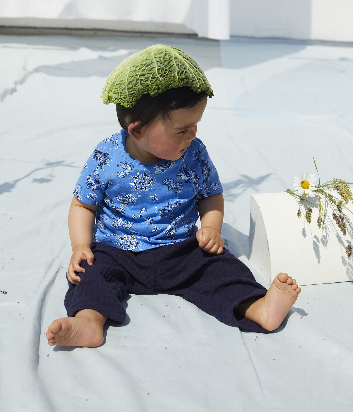 Tee-shirt manches courtes imprimé bandana en coton bio bébé