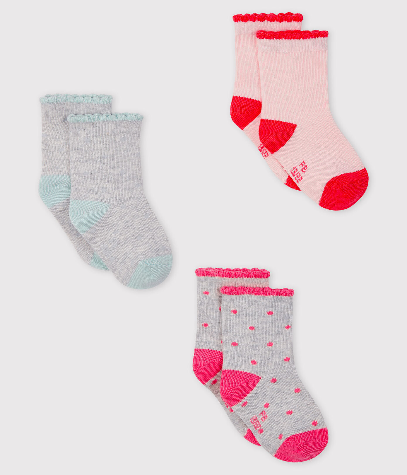 Lot de 3 paires de chaussettes bébé fille