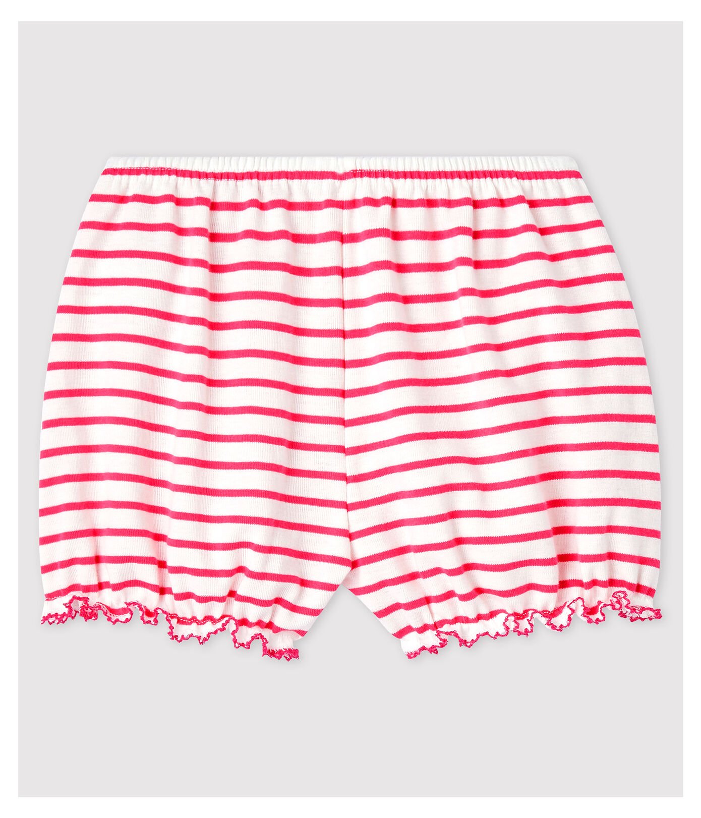 Culotte bloomer rayée en coton bébé fille.