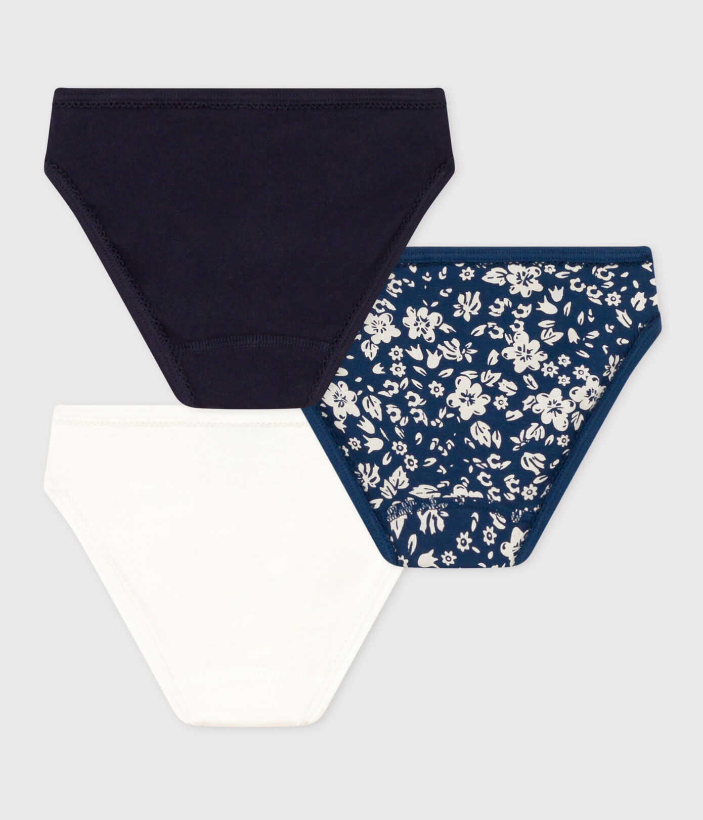 Lot de 3 culottes fleur en coton petite fille